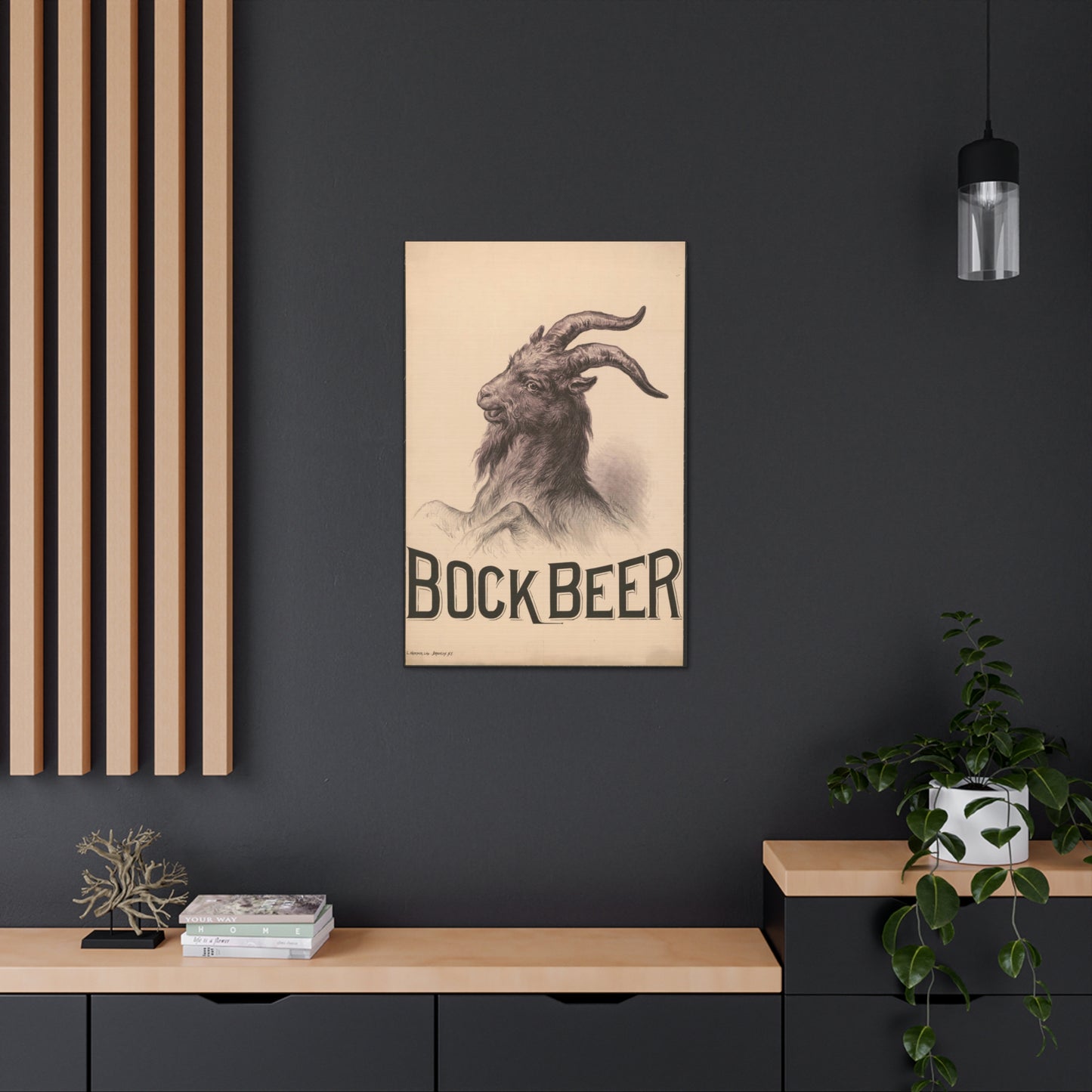 Bock Beer Vintage Art Advertisement Poster Prefect for the Bar, Garage, Game Room or the Man Cave Canvas Gallery Wraps