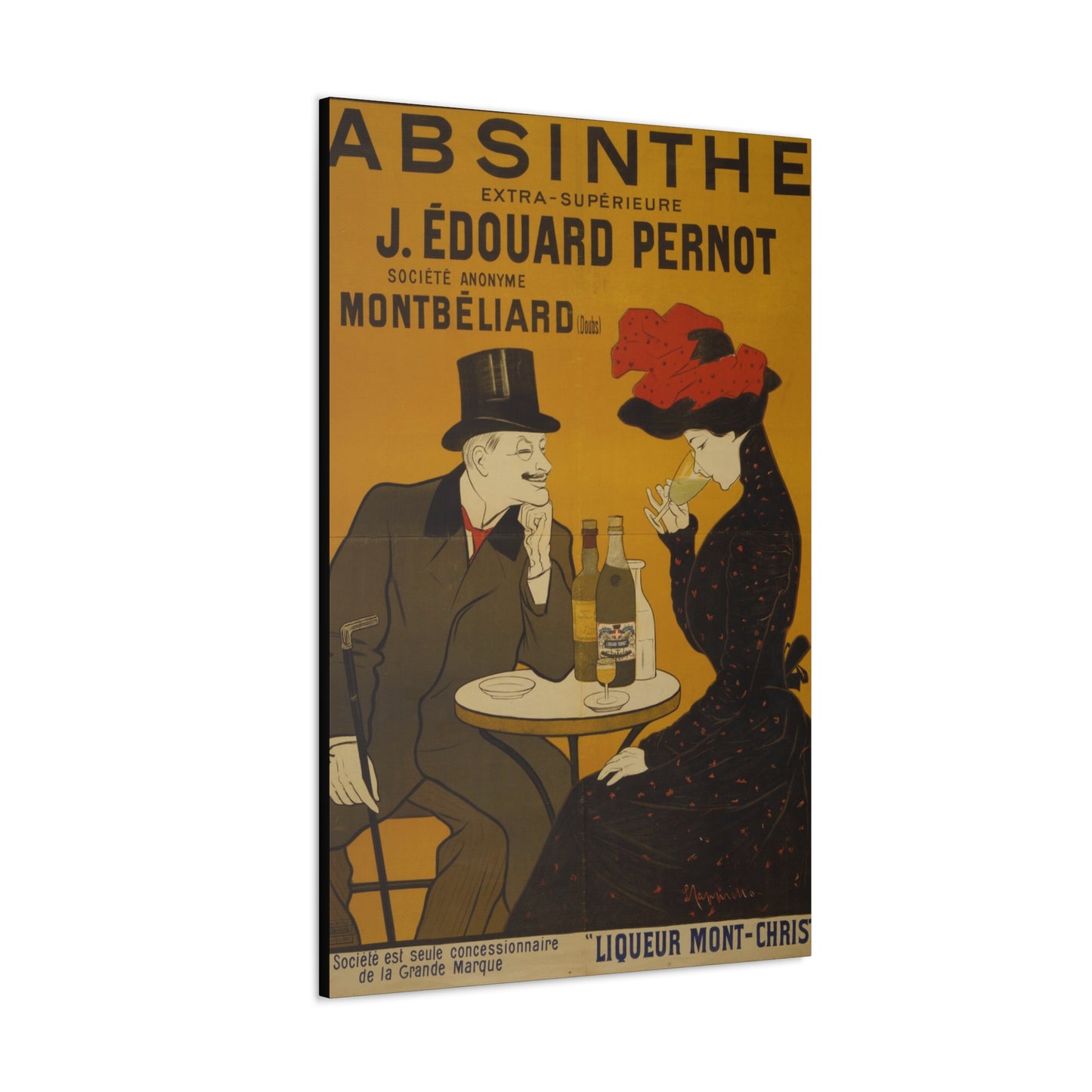 Absinthe Vintage Art Advertisement with Couple enjoying a Drink,  Prefect for the Bar, Game Room, or the Man Cave Canvas Gallery Wraps