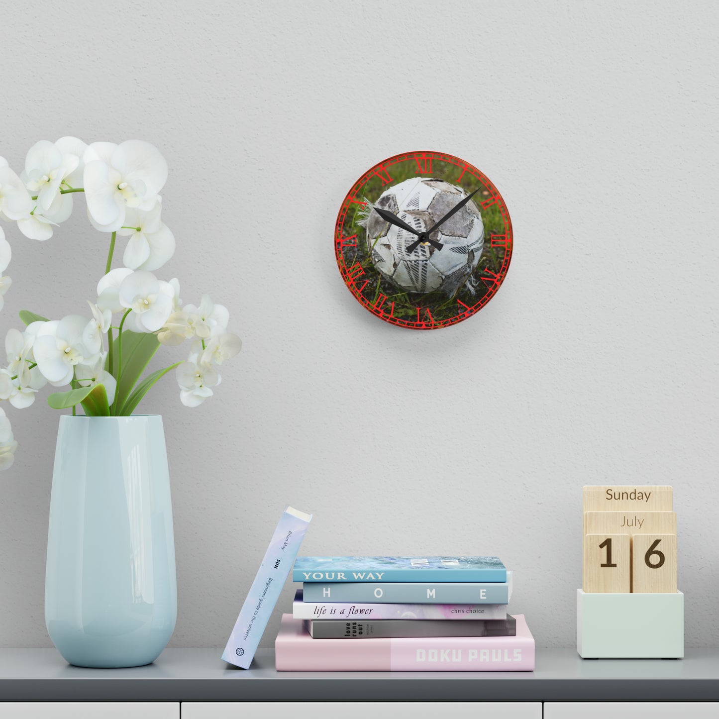 Soccer Time: Soccer Ball-Inspired Clock with Football Design, Sporting Art, Timekeeping for Soccer Enthusiasts, and Athlete's Essential