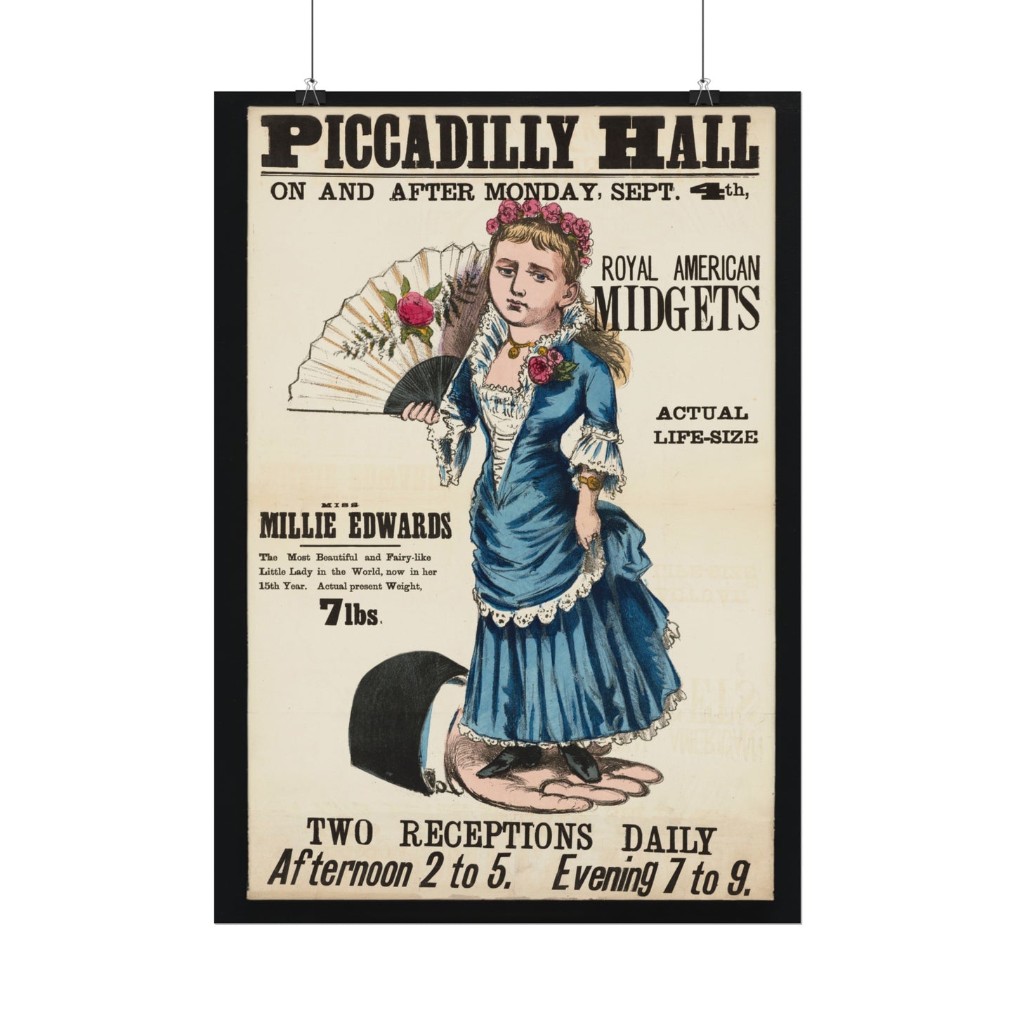 Vintage Reproduction Piccadilly Hall Circus Poster - Antique Royal American Midgets Advertisement - Entertainment Collectible Wall Art