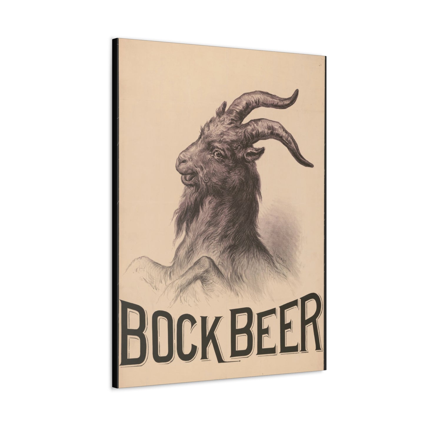 Bock Beer Vintage Art Advertisement Poster Prefect for the Bar, Garage, Game Room or the Man Cave Canvas Gallery Wraps