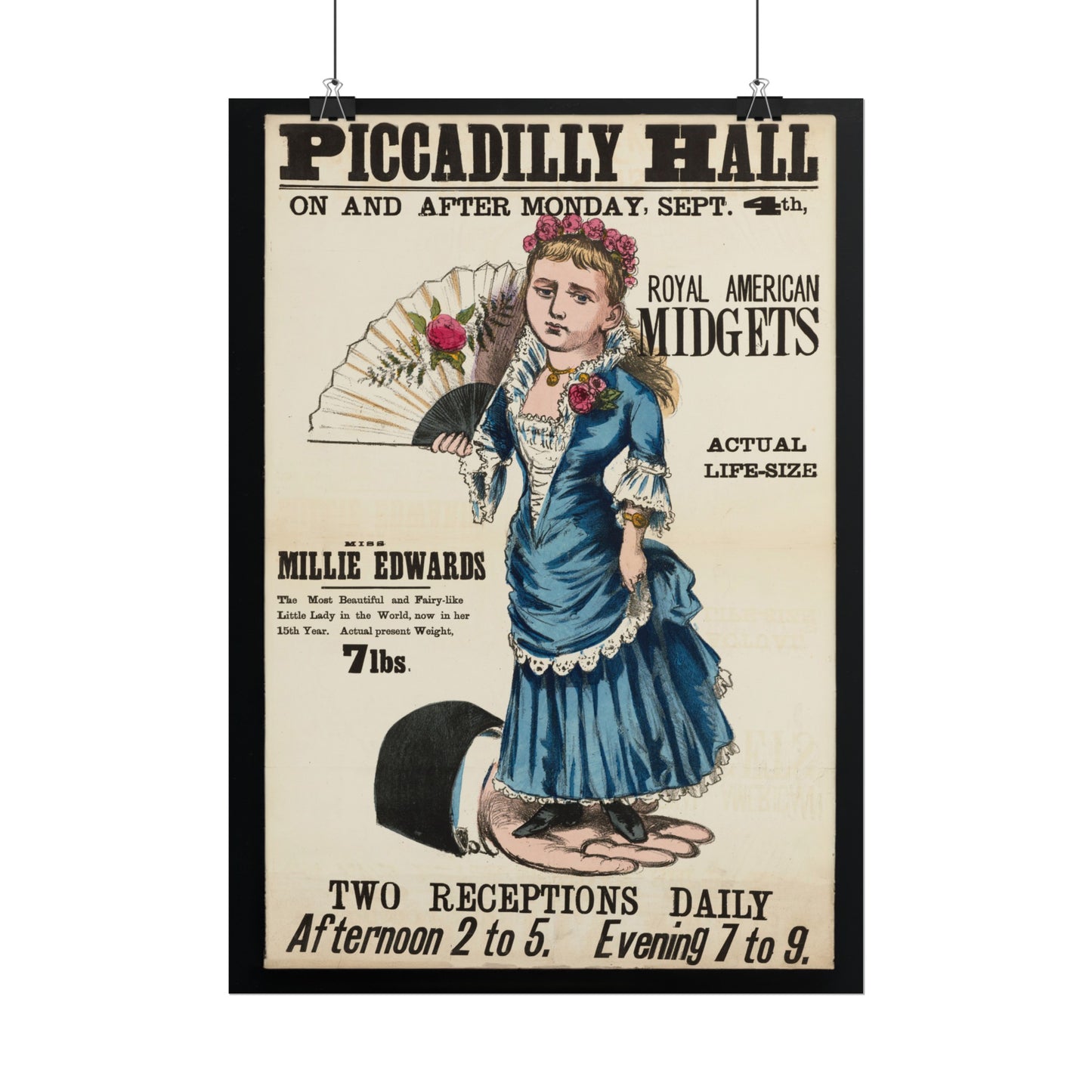 Vintage Reproduction Piccadilly Hall Circus Poster - Antique Royal American Midgets Advertisement - Entertainment Collectible Wall Art