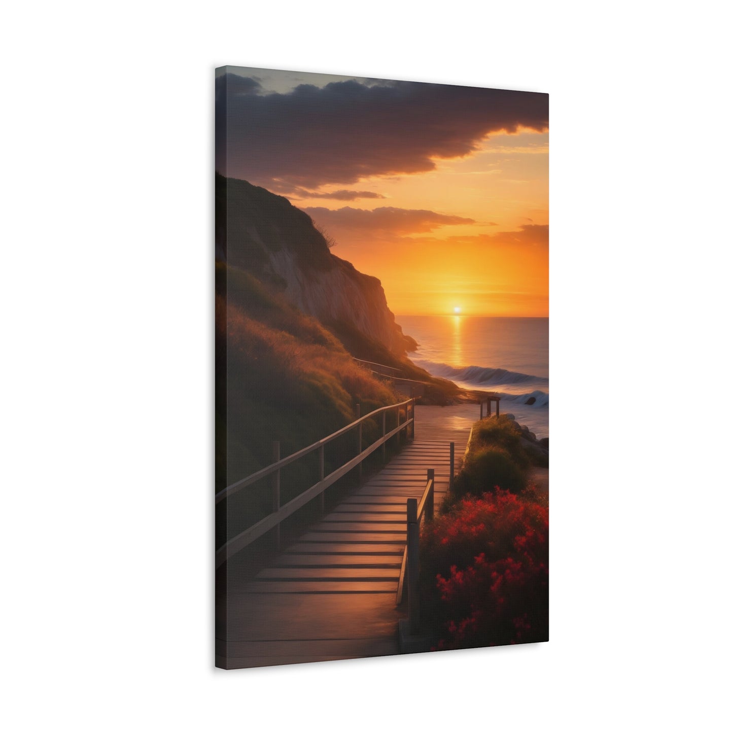 Coastal Ocean Sunset Print | Beach Canvas Wrap |Path to Beach | Ocean View Art | Nature Trail | Tranquil Pathway | Serene Landscape | Inspirational Art