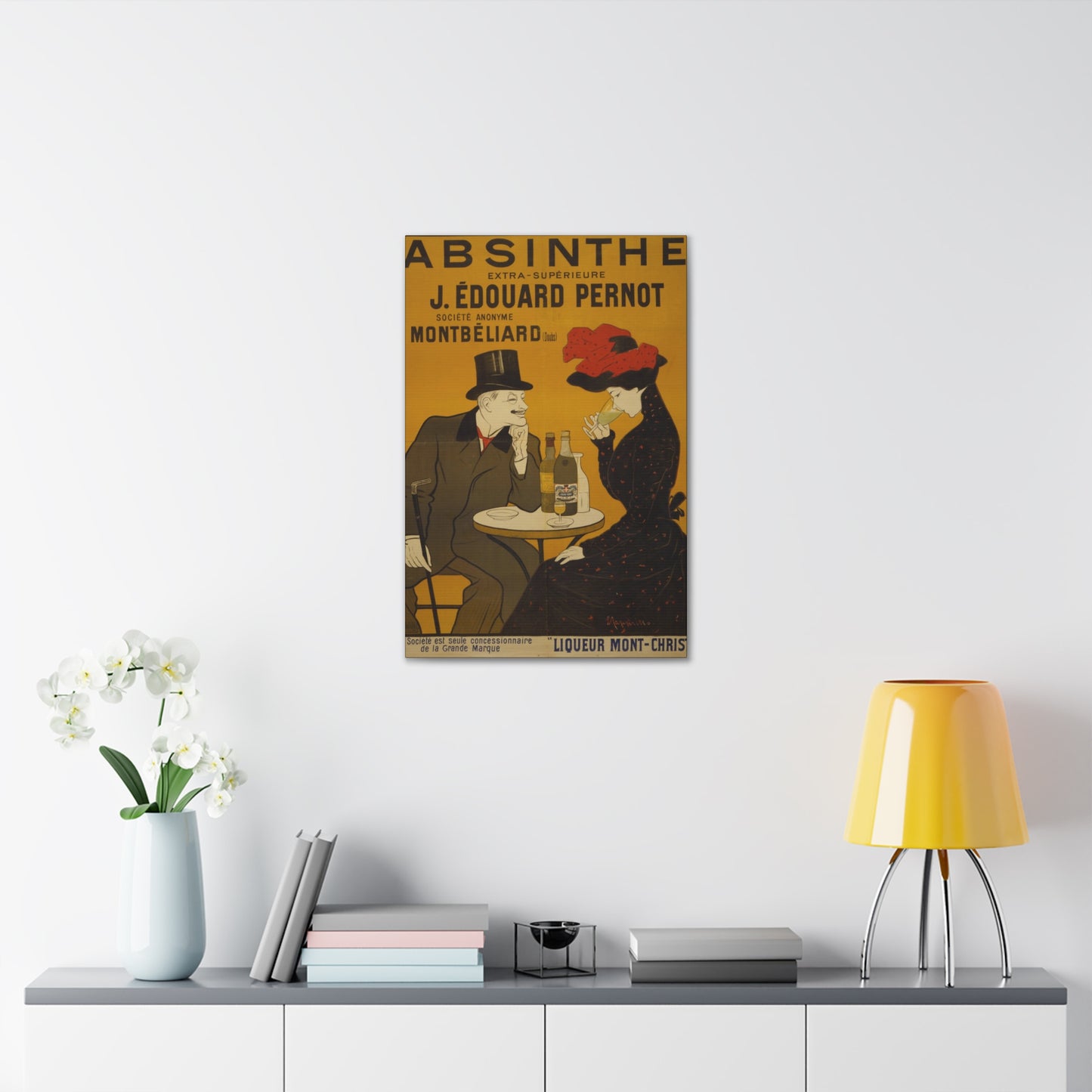 Absinthe Vintage Art Advertisement with Couple enjoying a Drink,  Prefect for the Bar, Game Room, or the Man Cave Canvas Gallery Wraps