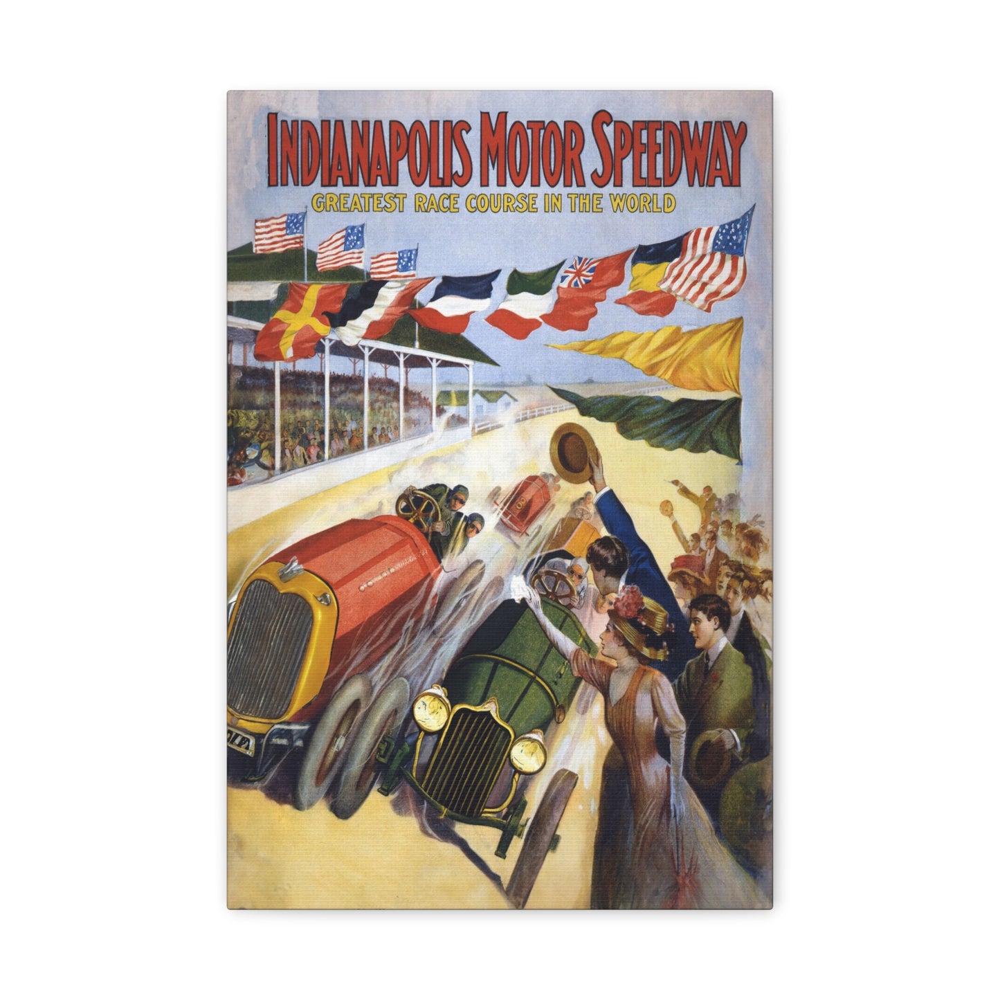 Vintage Indianapolis Motor Speedway Canvas Print - Classic Racing Poster - Historical Motorsport Art - Available in Multiple Size