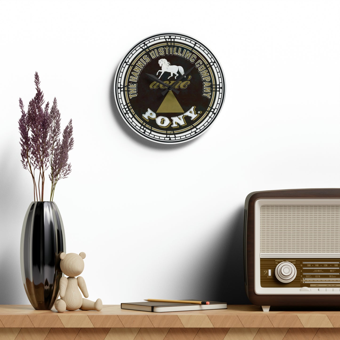 Pony Beer Vintage Wall Clock, authentic Pony Logo, Numerical numbers, Precision Time, Perfect Man Cave, Game Room or Garage Gift. Two Sizes