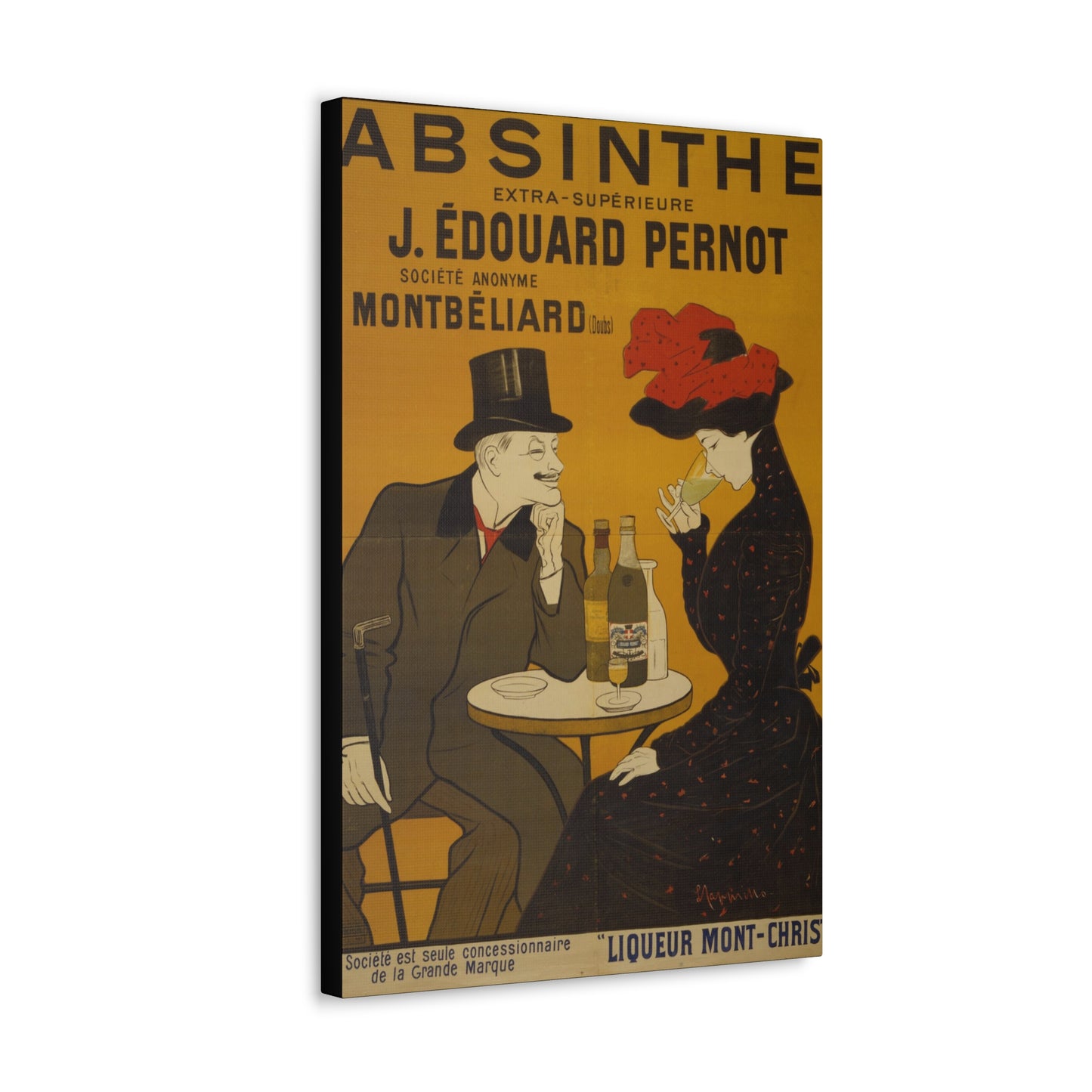 Absinthe Vintage Art Advertisement with Couple enjoying a Drink,  Prefect for the Bar, Game Room, or the Man Cave Canvas Gallery Wraps