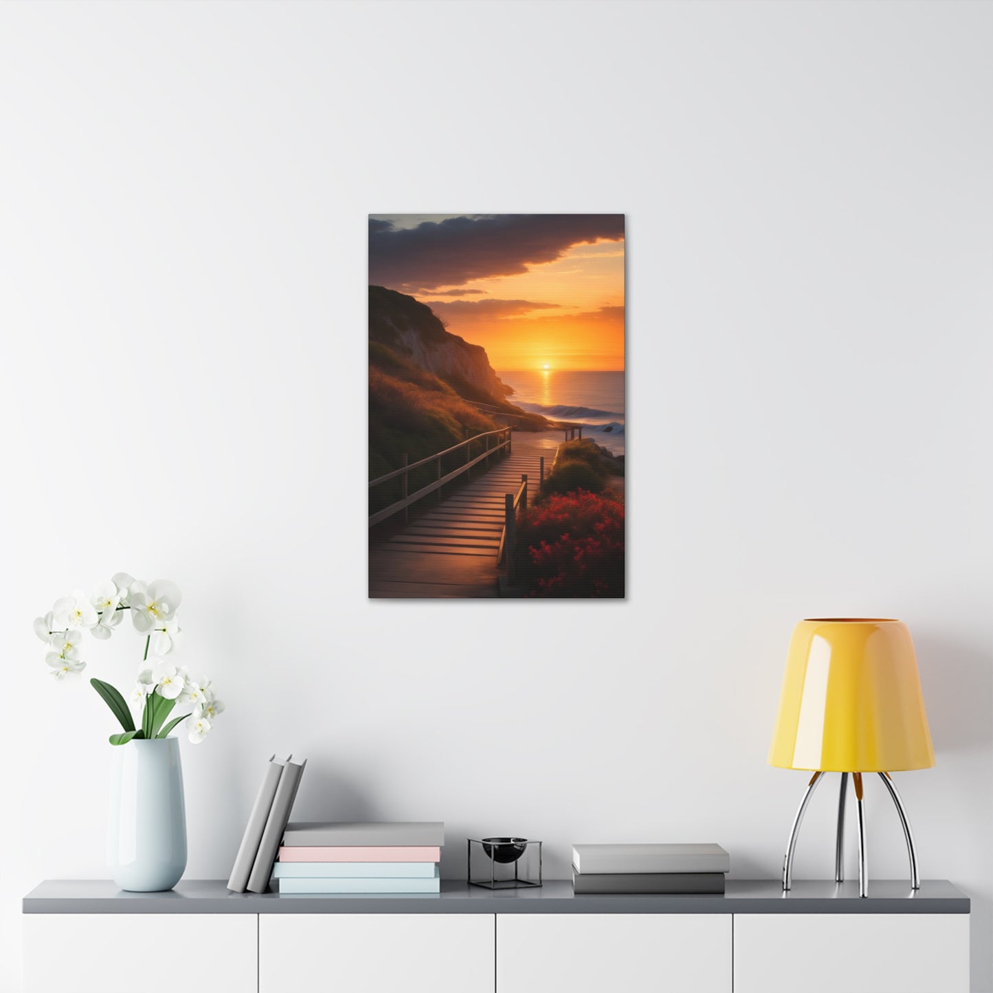 Coastal Ocean Sunset Print | Beach Canvas Wrap |Path to Beach | Ocean View Art | Nature Trail | Tranquil Pathway | Serene Landscape | Inspirational Art