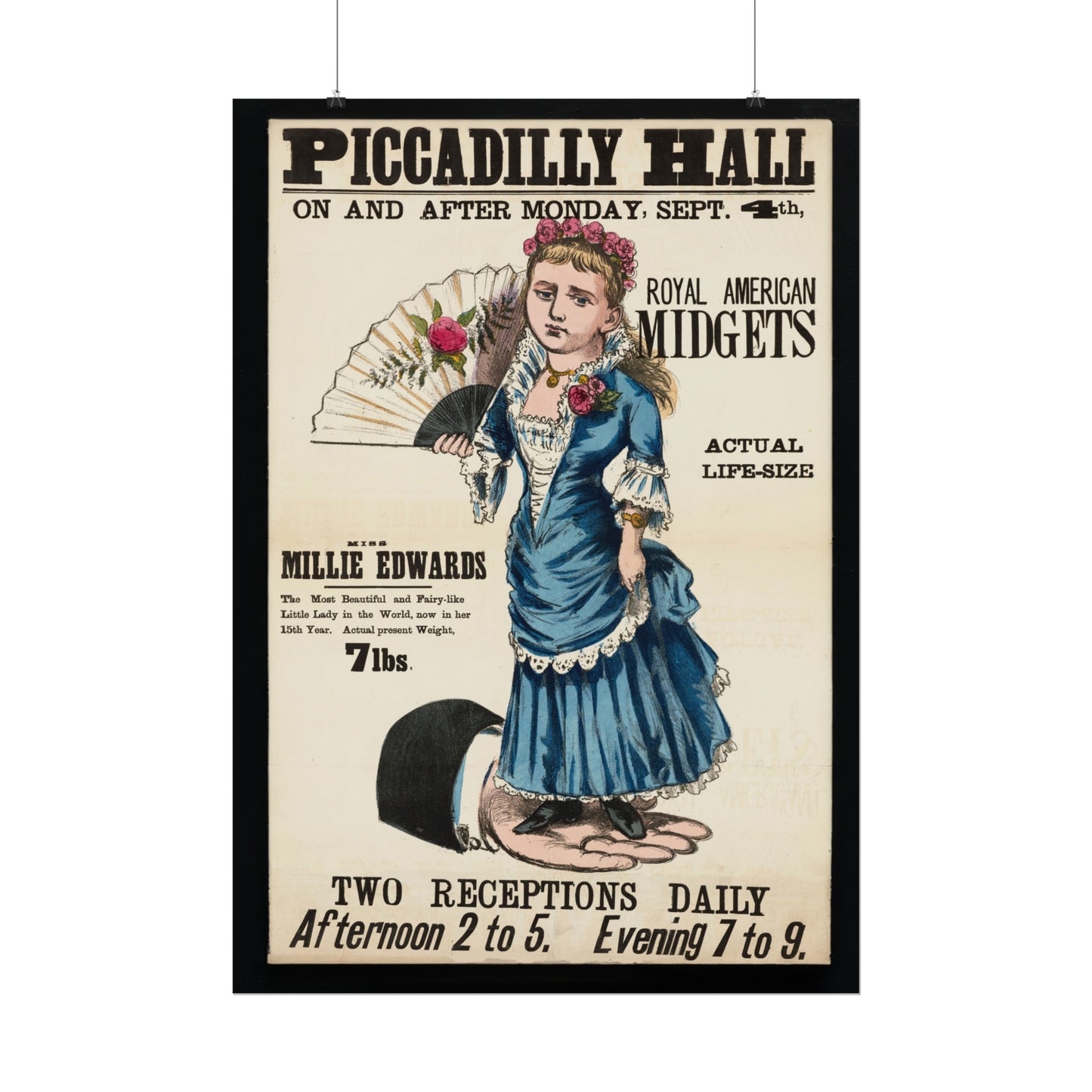 Vintage Reproduction Piccadilly Hall Circus Poster - Antique Royal American Midgets Advertisement - Entertainment Collectible Wall Art