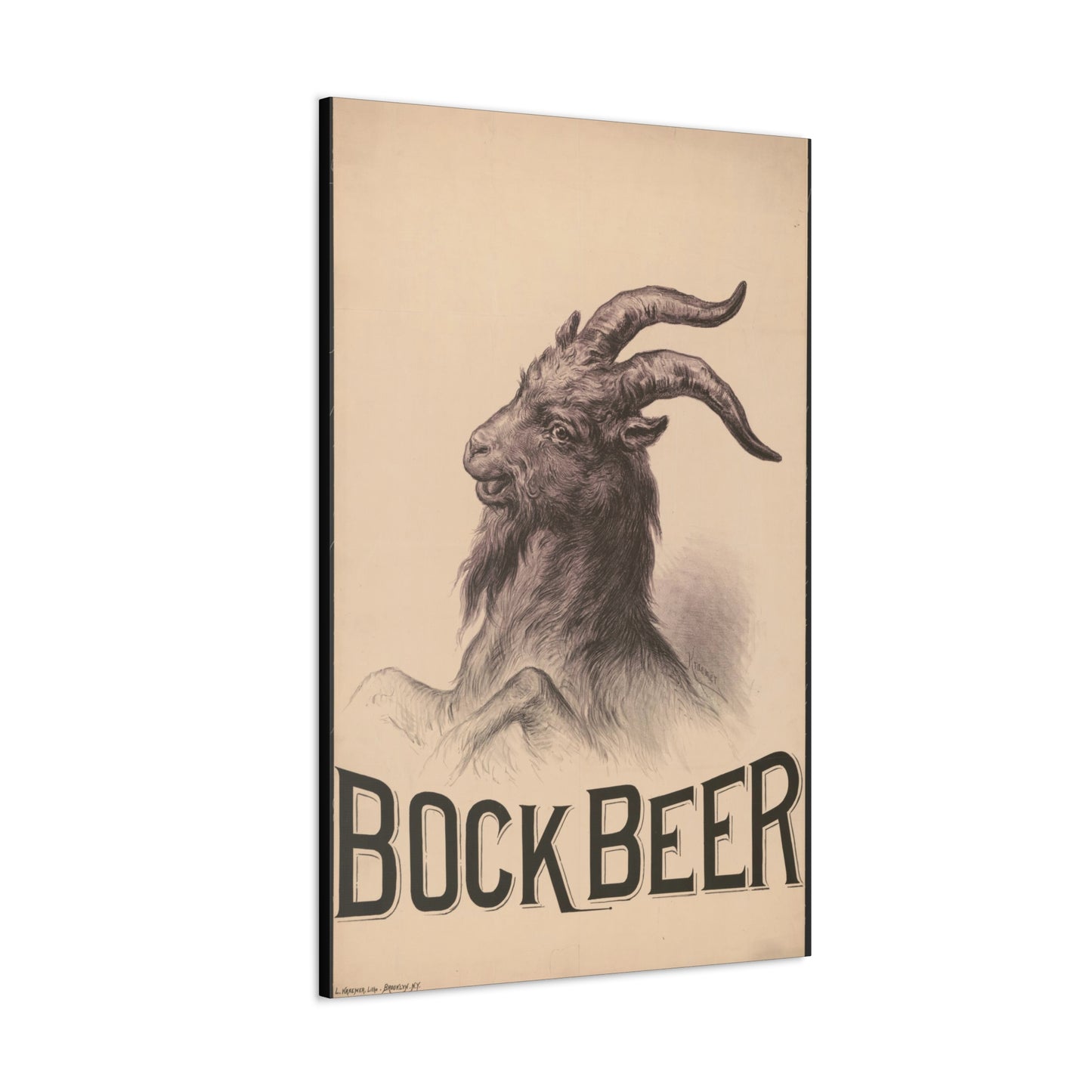 Bock Beer Vintage Art Advertisement Poster Prefect for the Bar, Garage, Game Room or the Man Cave Canvas Gallery Wraps