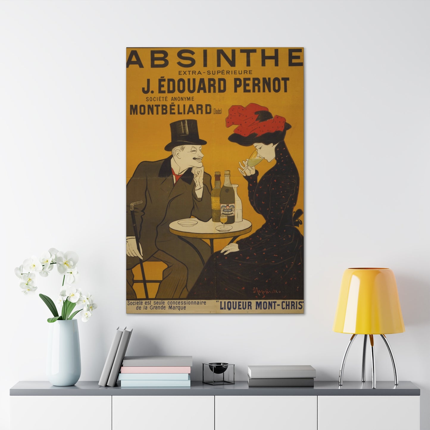 Absinthe Vintage Art Advertisement with Couple enjoying a Drink,  Prefect for the Bar, Game Room, or the Man Cave Canvas Gallery Wraps