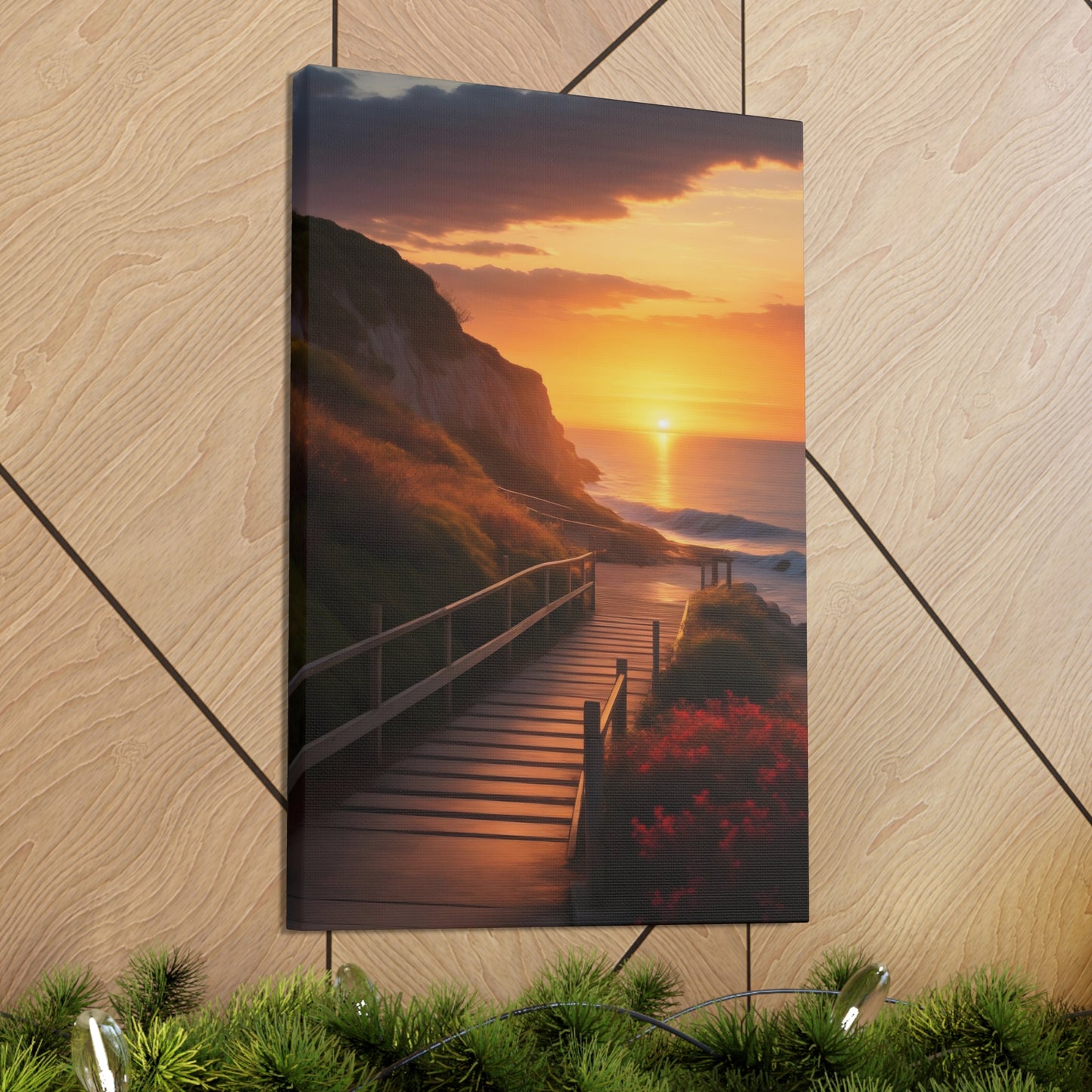 Coastal Ocean Sunset Print | Beach Canvas Wrap |Path to Beach | Ocean View Art | Nature Trail | Tranquil Pathway | Serene Landscape | Inspirational Art