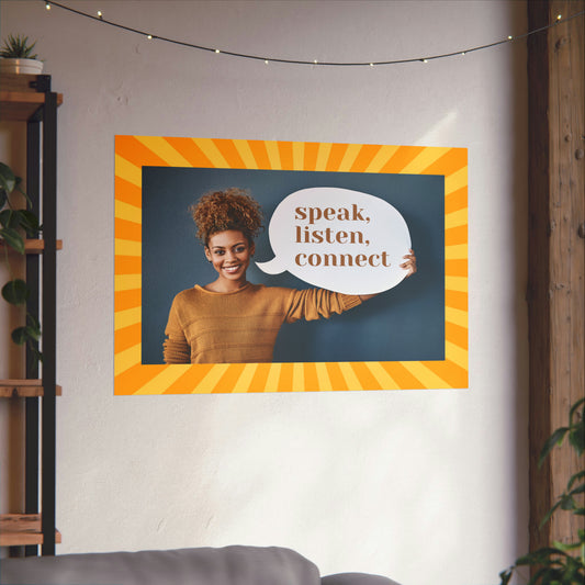 Human Resources HR Motivational Poster | Speak, Listen, Connect | Boost Productivity | Positive Workplace Culture | Matt Finish