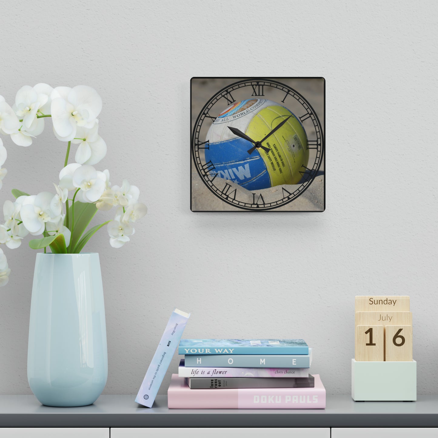 Spike Time: Volleyball-Inspired Clock with Sporty Art, Volleyball Design, Timekeeping for Volleyball Fans, and Athlete's Essential