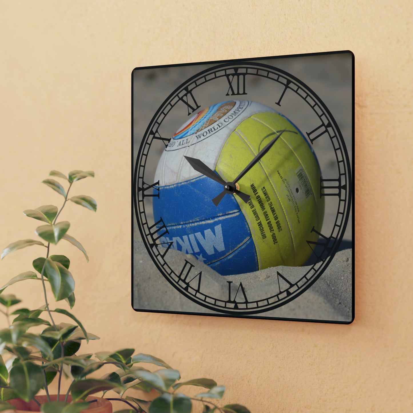 Spike Time: Volleyball-Inspired Clock with Sporty Art, Volleyball Design, Timekeeping for Volleyball Fans, and Athlete's Essential