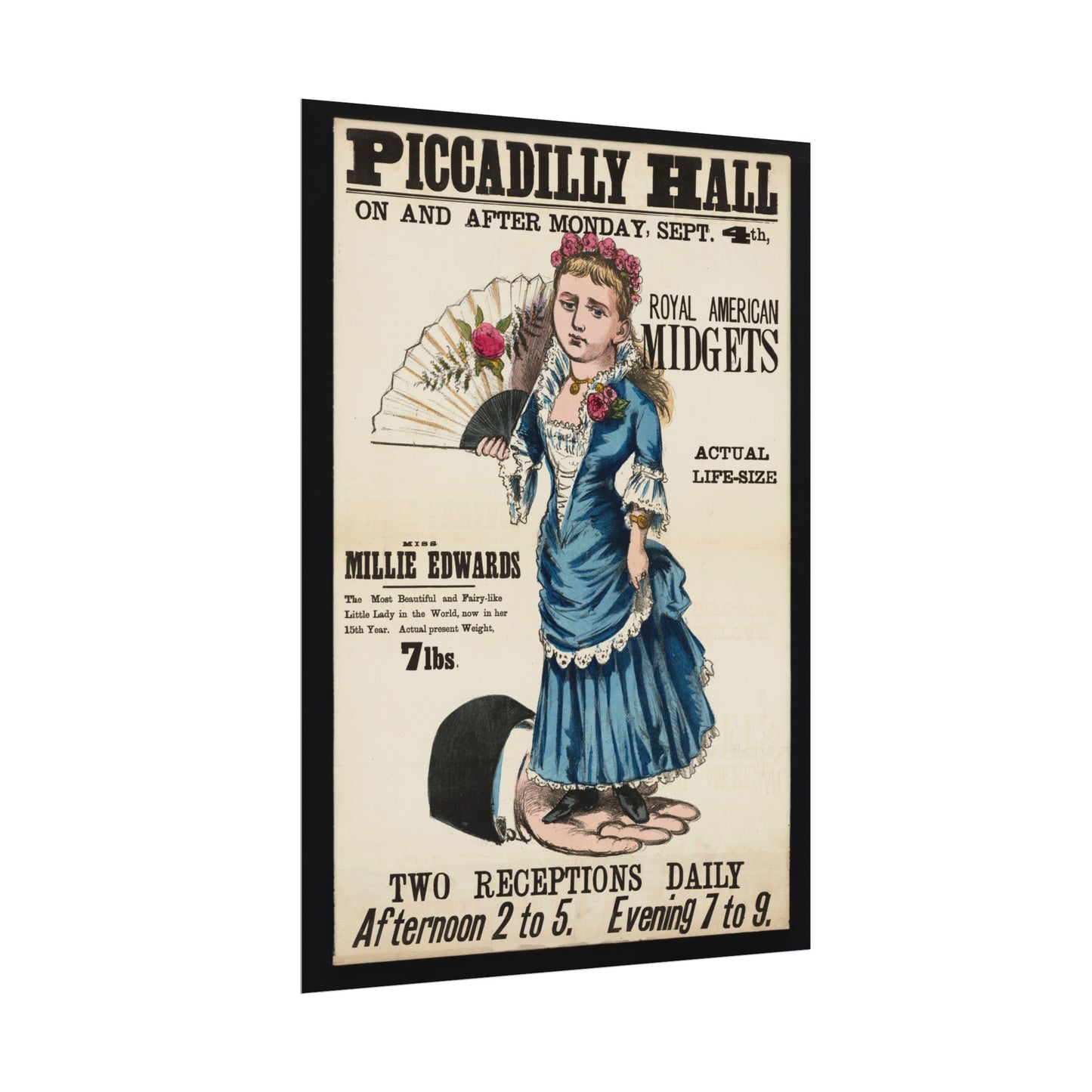 Vintage Reproduction Piccadilly Hall Circus Poster - Antique Royal American Midgets Advertisement - Entertainment Collectible Wall Art