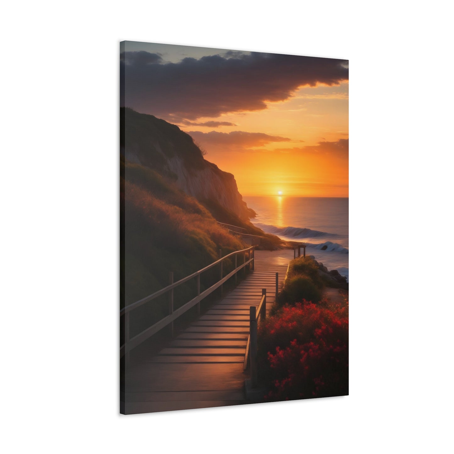 Coastal Ocean Sunset Print | Beach Canvas Wrap |Path to Beach | Ocean View Art | Nature Trail | Tranquil Pathway | Serene Landscape | Inspirational Art