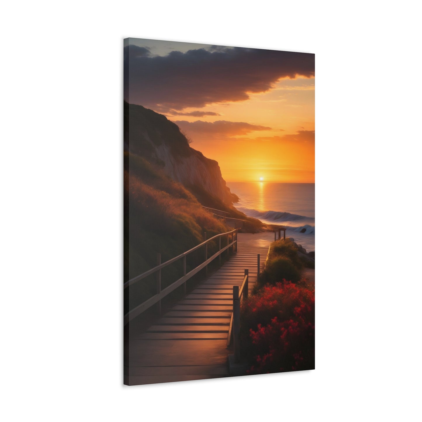 Coastal Ocean Sunset Print | Beach Canvas Wrap |Path to Beach | Ocean View Art | Nature Trail | Tranquil Pathway | Serene Landscape | Inspirational Art