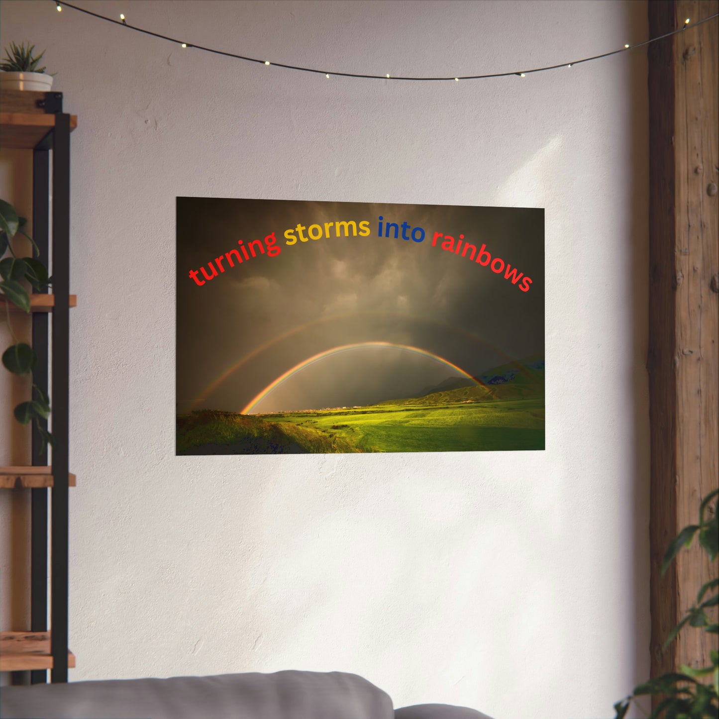 Human Resources HR Motivational Poster | Turning Storms in to Rainbows | Boost Productivity | Positive Workplace Culture | Matt Finish