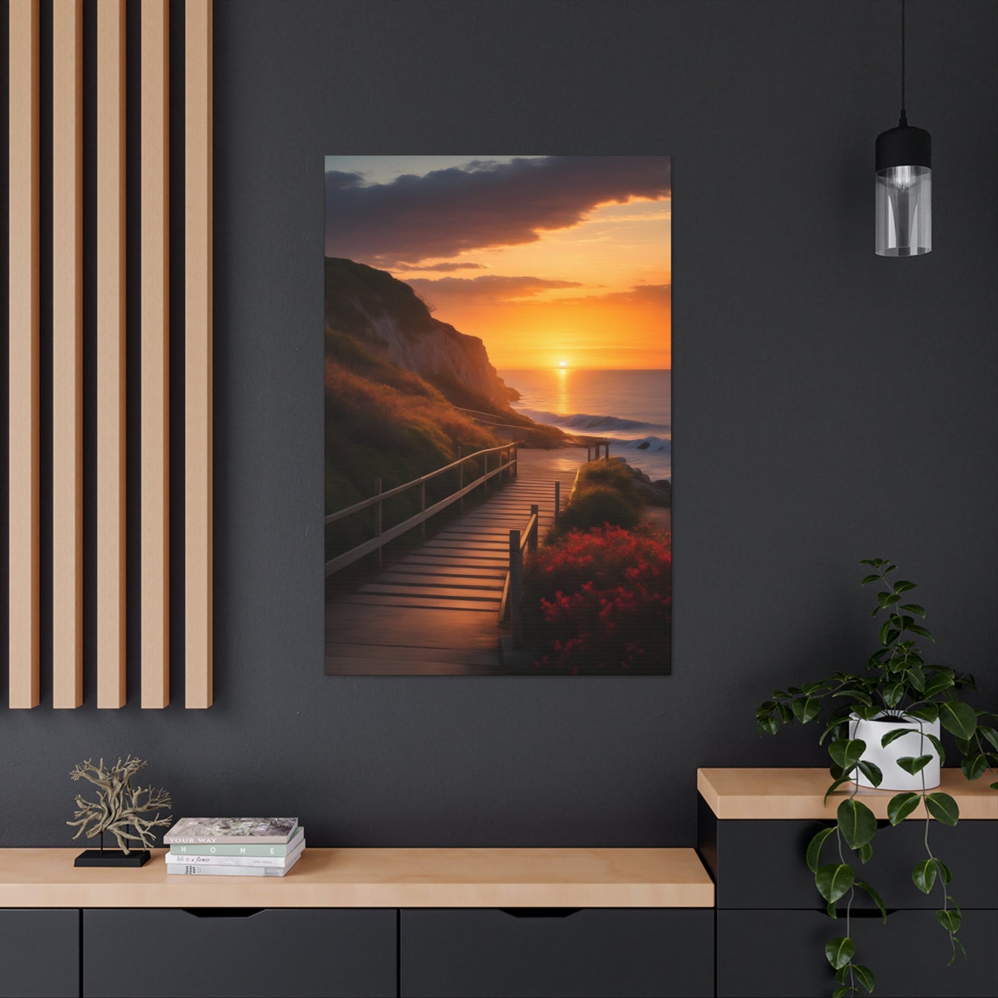 Coastal Ocean Sunset Print | Beach Canvas Wrap |Path to Beach | Ocean View Art | Nature Trail | Tranquil Pathway | Serene Landscape | Inspirational Art