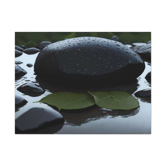 Zen Stone Rocks on Canvas, Rippling Water Serenity" #ZenRocks #CanvasArt #RipplingWater #Serenity #Harmony#Tranquil Oasis of Serenity
