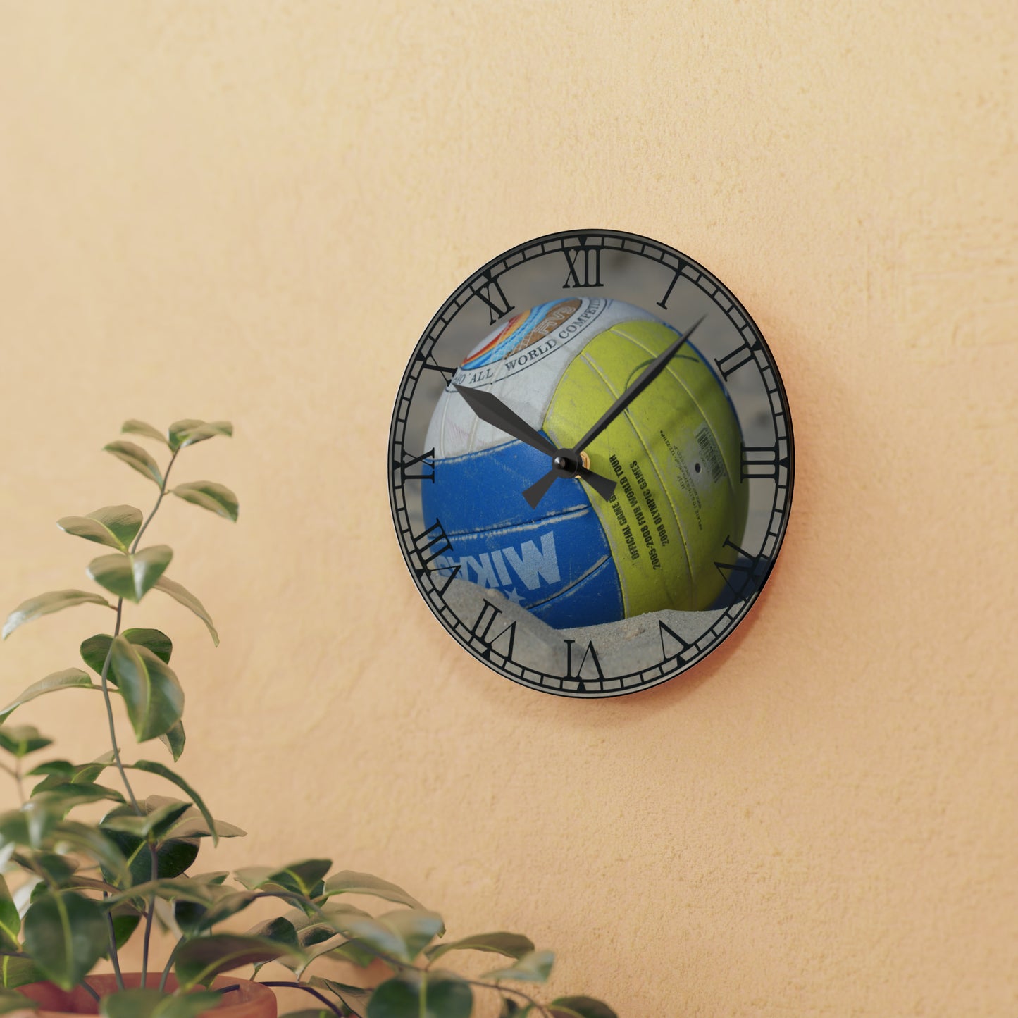 Spike Time: Volleyball-Inspired Clock with Sporty Art, Volleyball Design, Timekeeping for Volleyball Fans, and Athlete's Essential