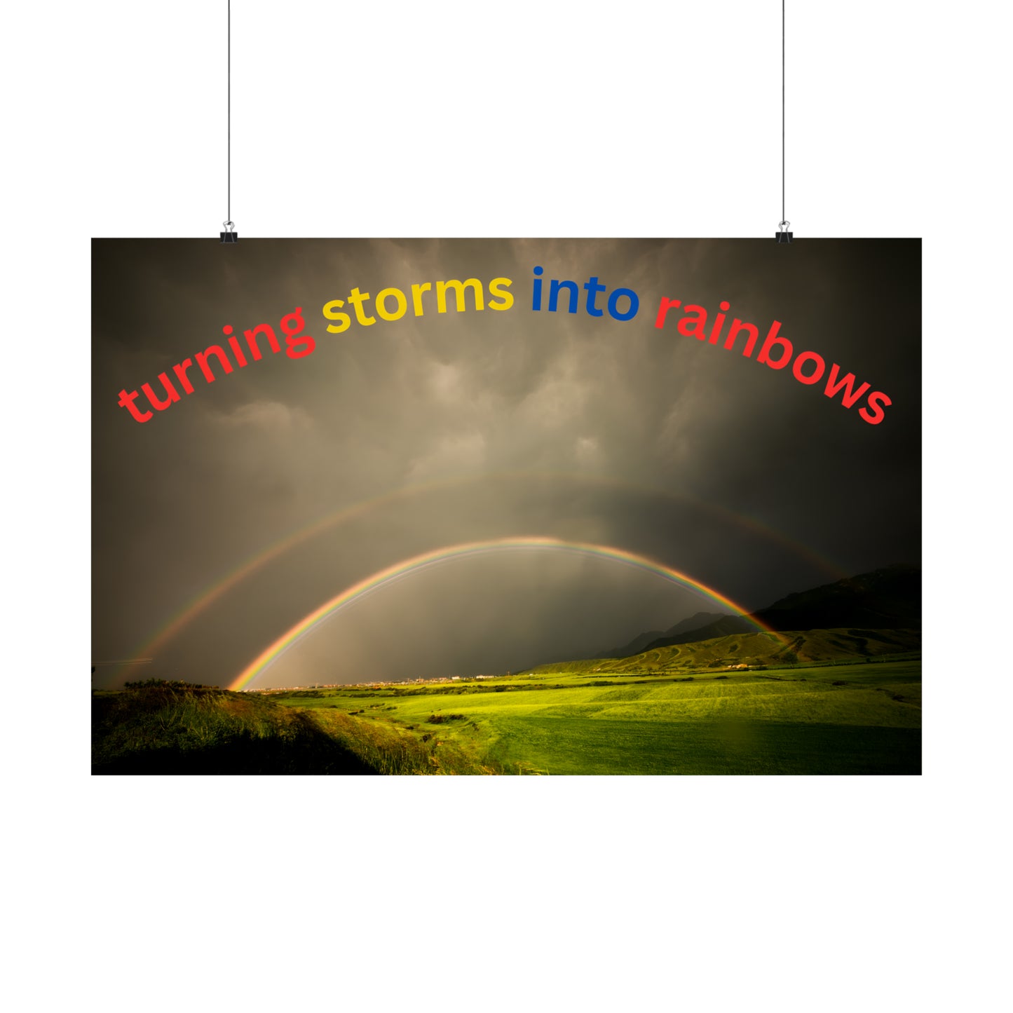 Human Resources HR Motivational Poster | Turning Storms in to Rainbows | Boost Productivity | Positive Workplace Culture | Matt Finish