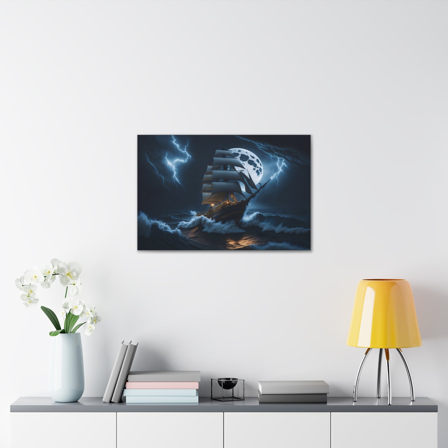 Vintage Tall Ship Canvas Print - Nautical Wall Art of Stormy Sea - Maritime Decor - Unique Gift for Sailors and Historians