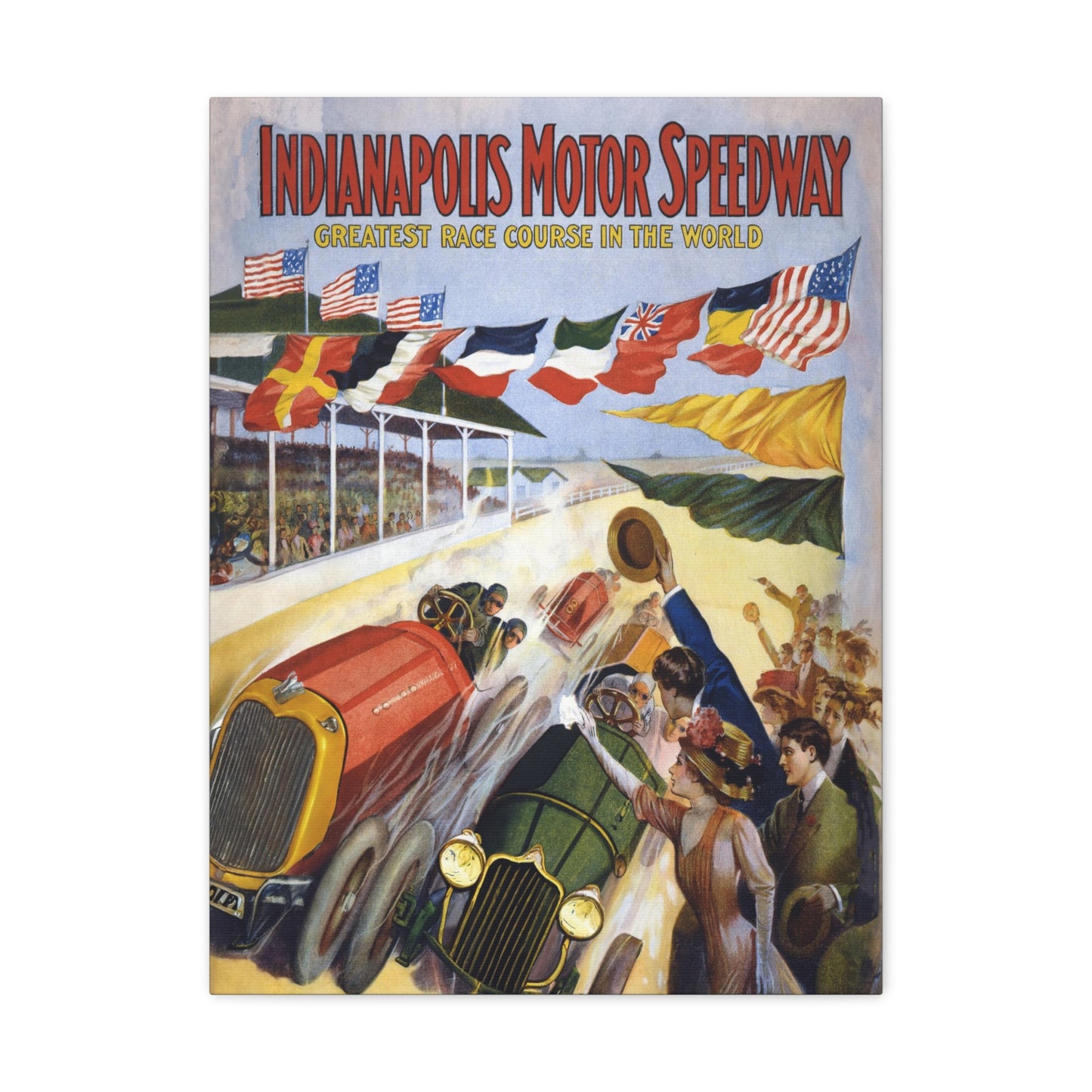 Vintage Indianapolis Motor Speedway Canvas Print - Classic Racing Poster - Historical Motorsport Art - Available in Multiple Size