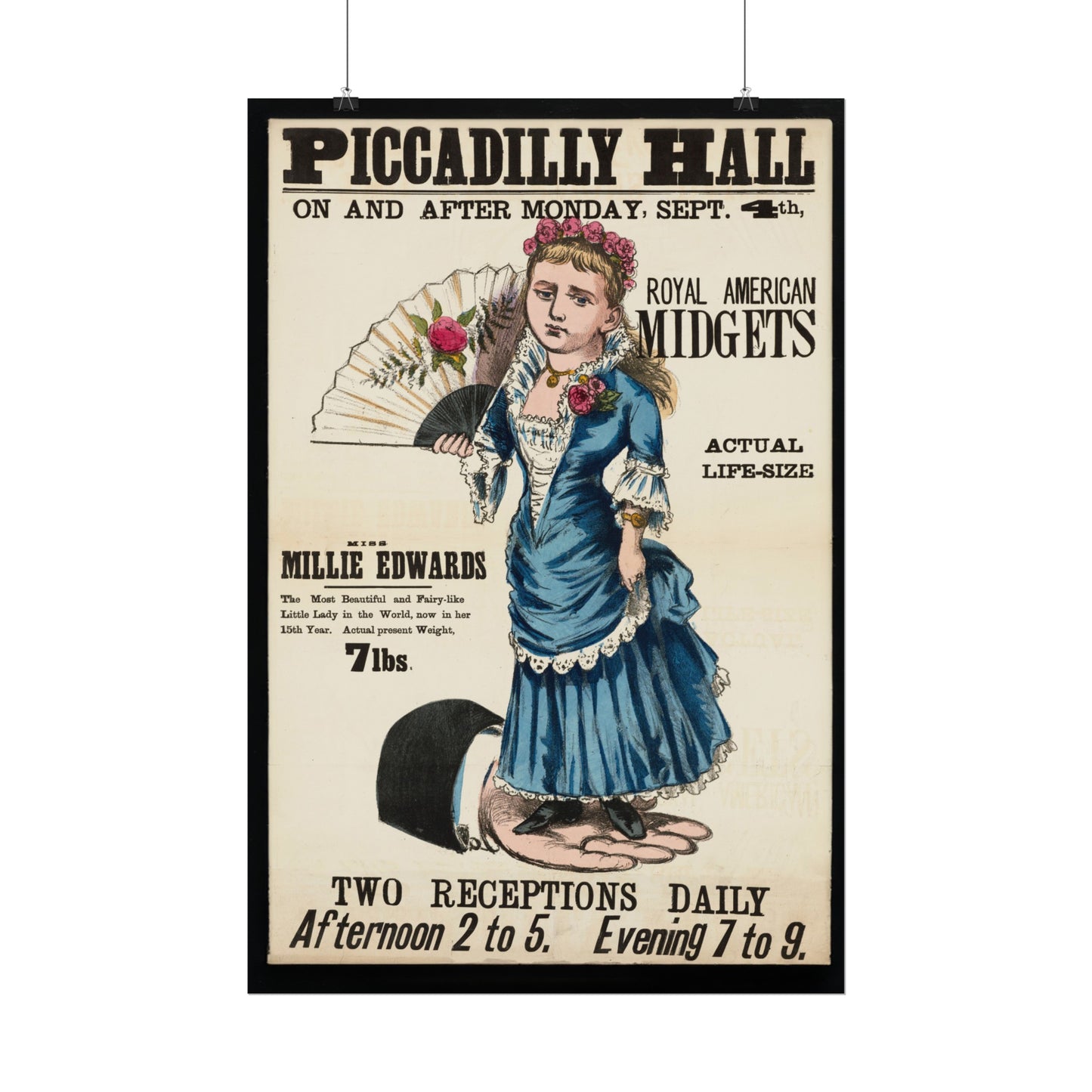 Vintage Reproduction Piccadilly Hall Circus Poster - Antique Royal American Midgets Advertisement - Entertainment Collectible Wall Art