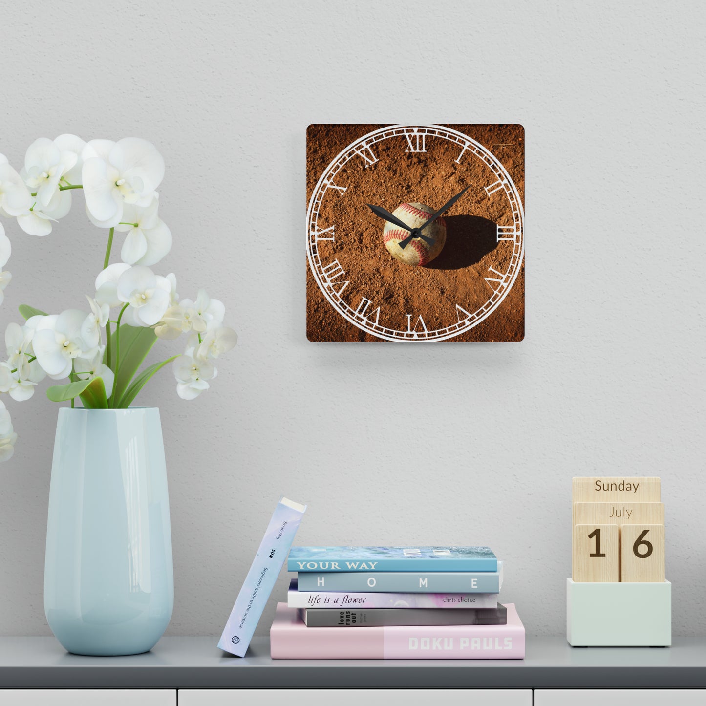 Time for the Diamond: Baseball-Inspired Clock with Sporty Art, Baseball Design, Timekeeping for Baseball Fans, and Athlete's Essential