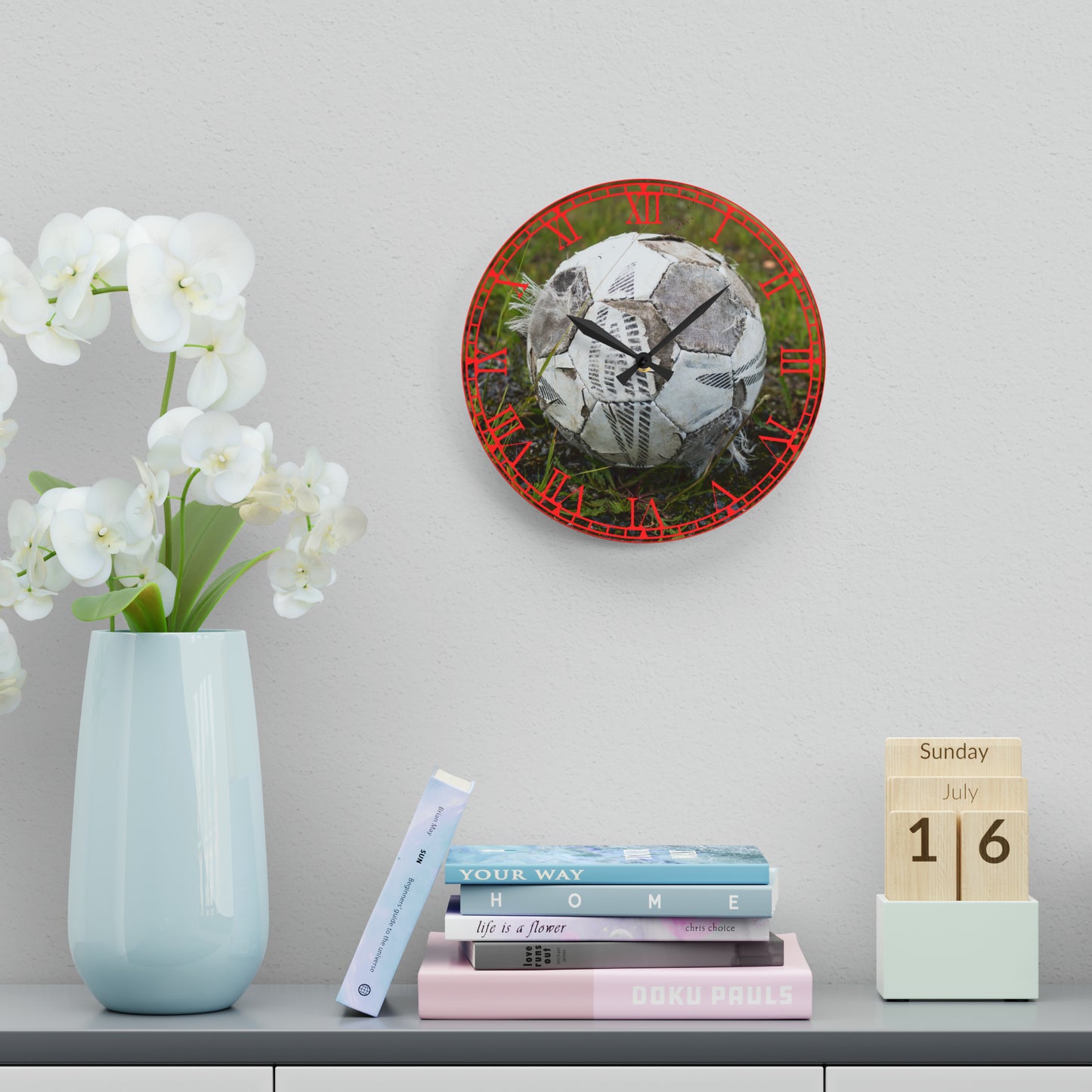 Soccer Time: Soccer Ball-Inspired Clock with Football Design, Sporting Art, Timekeeping for Soccer Enthusiasts, and Athlete's Essential