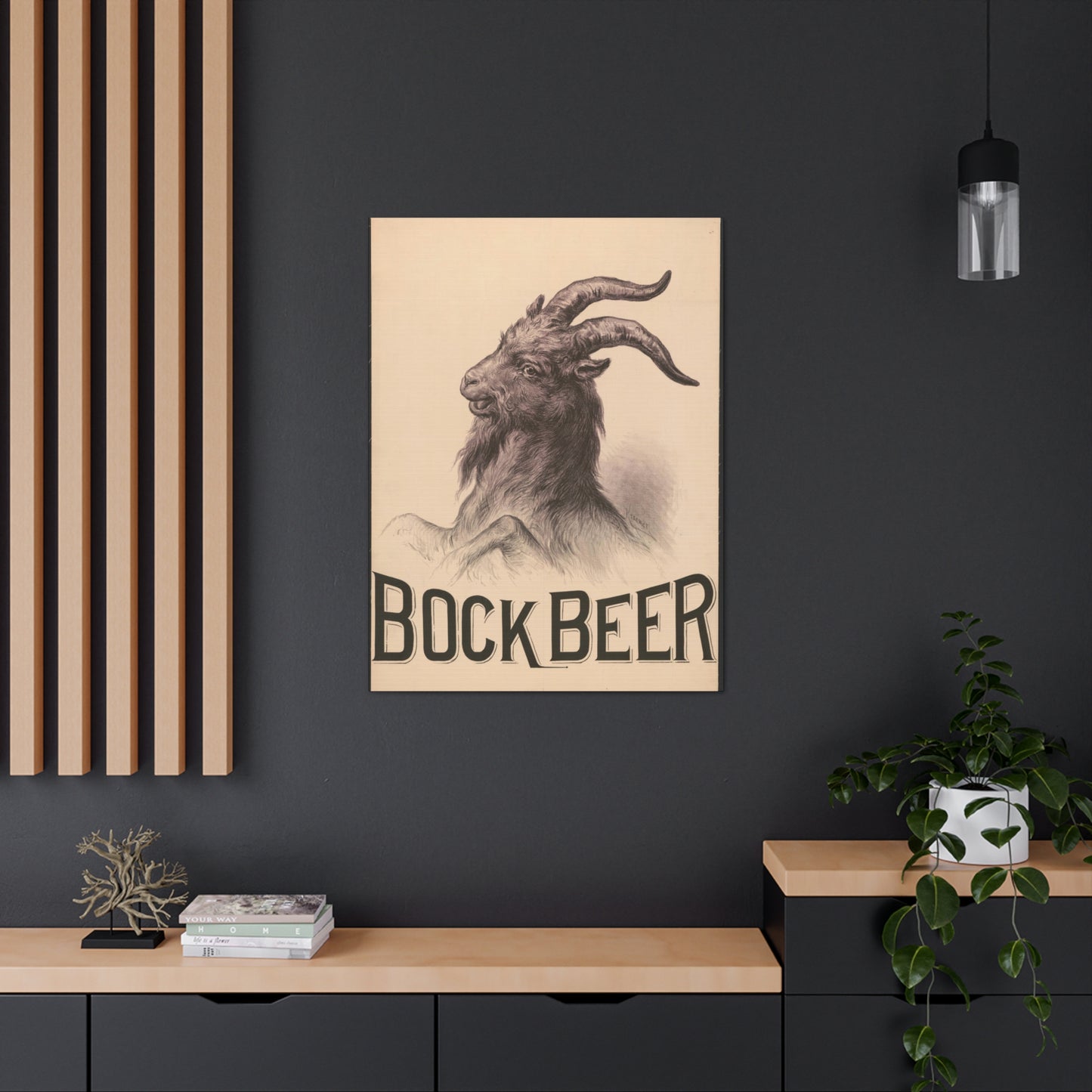 Bock Beer Vintage Art Advertisement Poster Prefect for the Bar, Garage, Game Room or the Man Cave Canvas Gallery Wraps