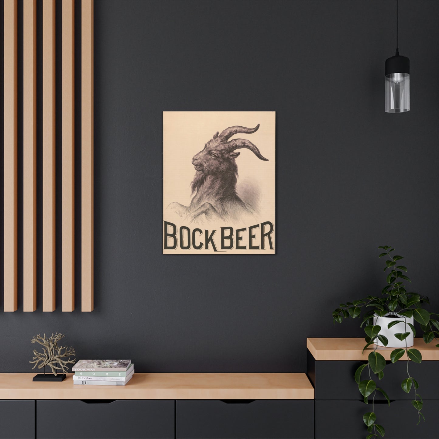 Bock Beer Vintage Art Advertisement Poster Prefect for the Bar, Garage, Game Room or the Man Cave Canvas Gallery Wraps