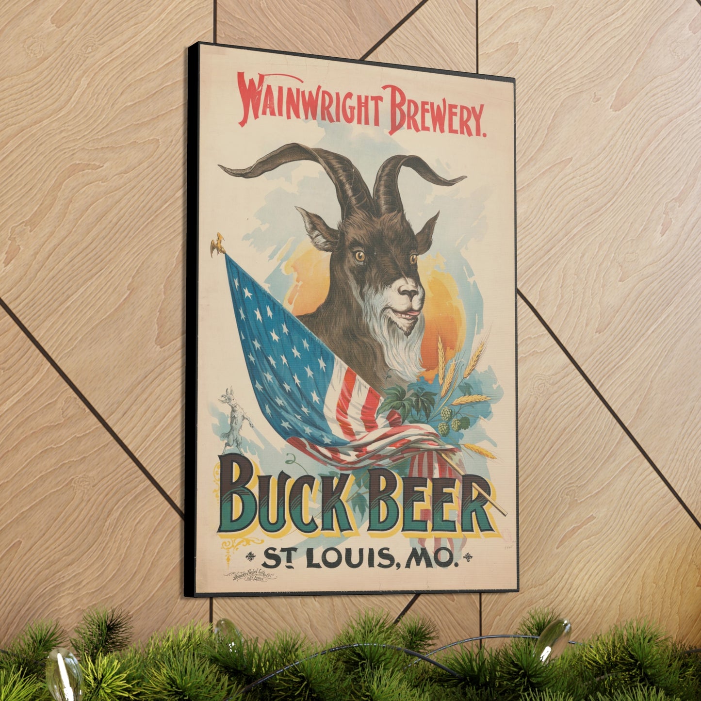 Buck Beer Vintage Art Advertisement Poster, Prefect for the Bar or the Man Cave Canvas Gallery Wraps