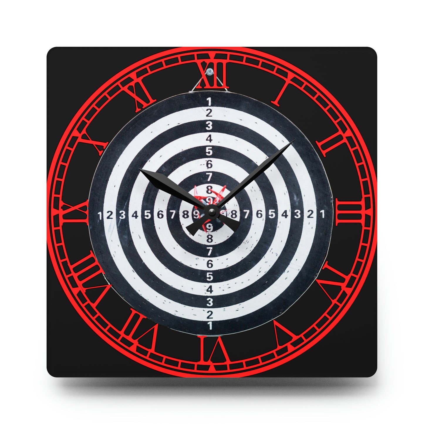 Precision Strikes: Dartboard-Inspired Clock with Target Design, Bullseye Focus, Sporting Art, and Timekeeping for Dart Enthusiasts