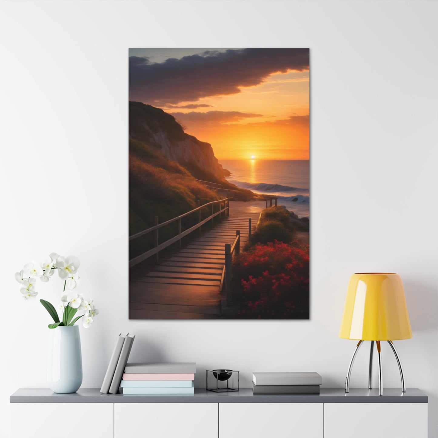 Coastal Ocean Sunset Print | Beach Canvas Wrap |Path to Beach | Ocean View Art | Nature Trail | Tranquil Pathway | Serene Landscape | Inspirational Art