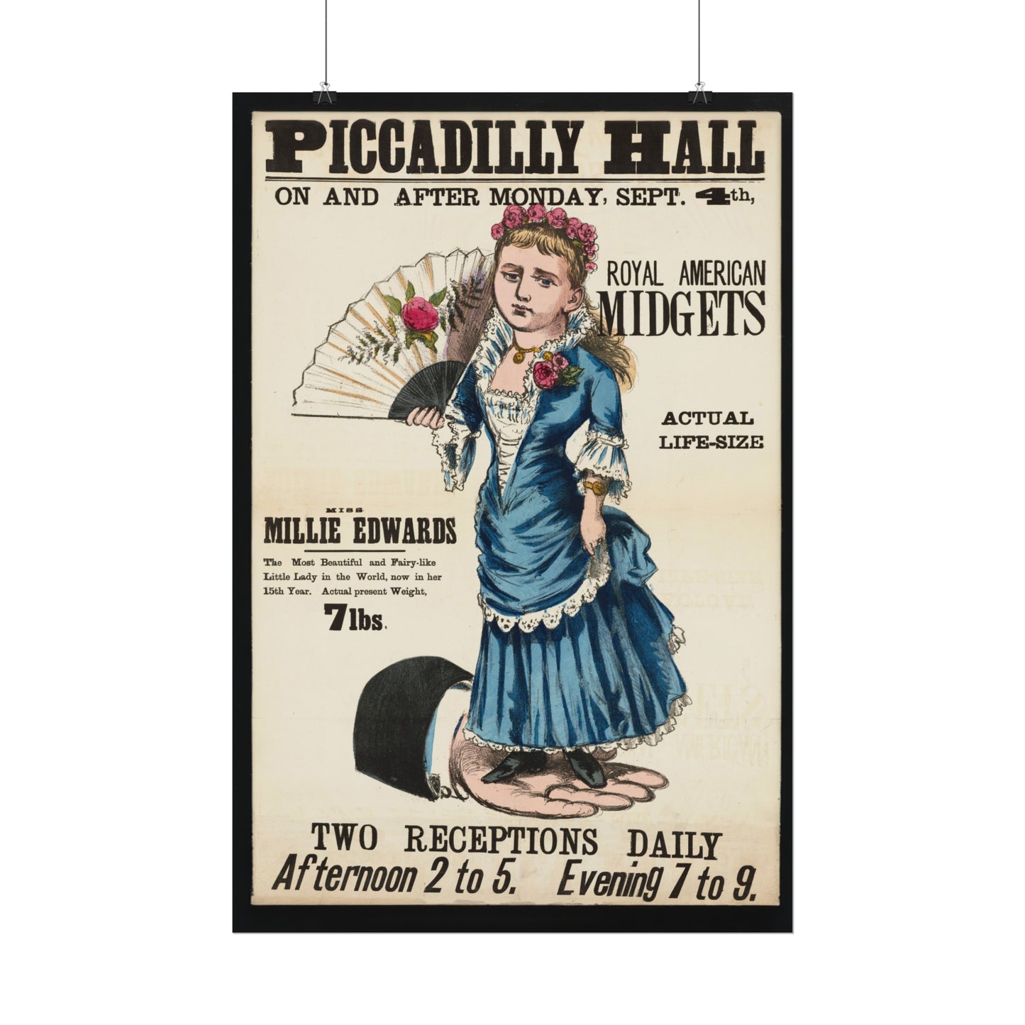 Vintage Reproduction Piccadilly Hall Circus Poster - Antique Royal American Midgets Advertisement - Entertainment Collectible Wall Art