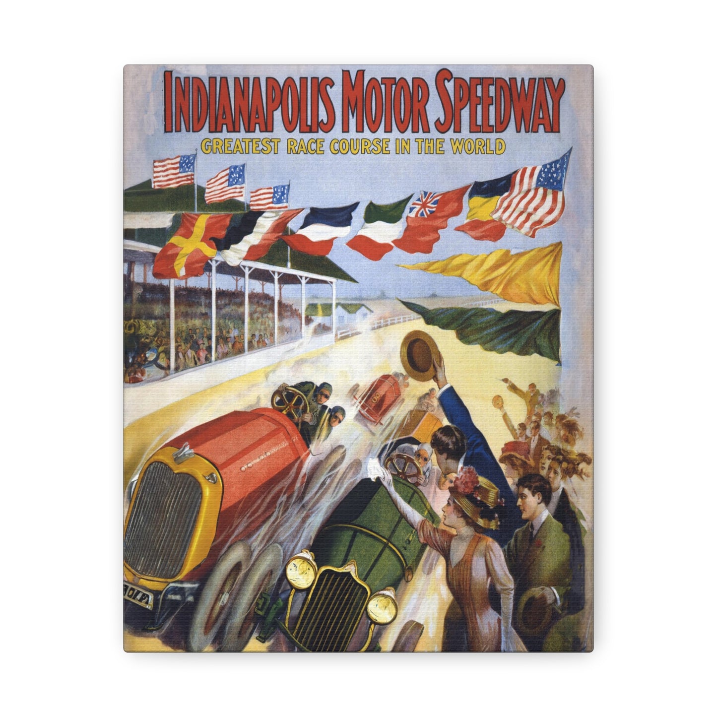 Vintage Indianapolis Motor Speedway Canvas Print - Classic Racing Poster - Historical Motorsport Art - Available in Multiple Size