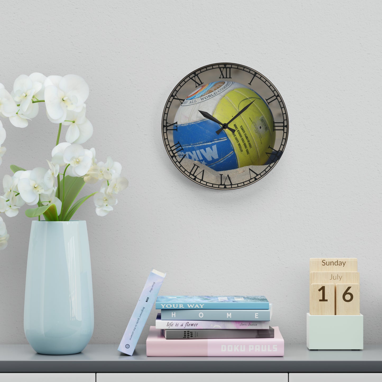 Spike Time: Volleyball-Inspired Clock with Sporty Art, Volleyball Design, Timekeeping for Volleyball Fans, and Athlete's Essential