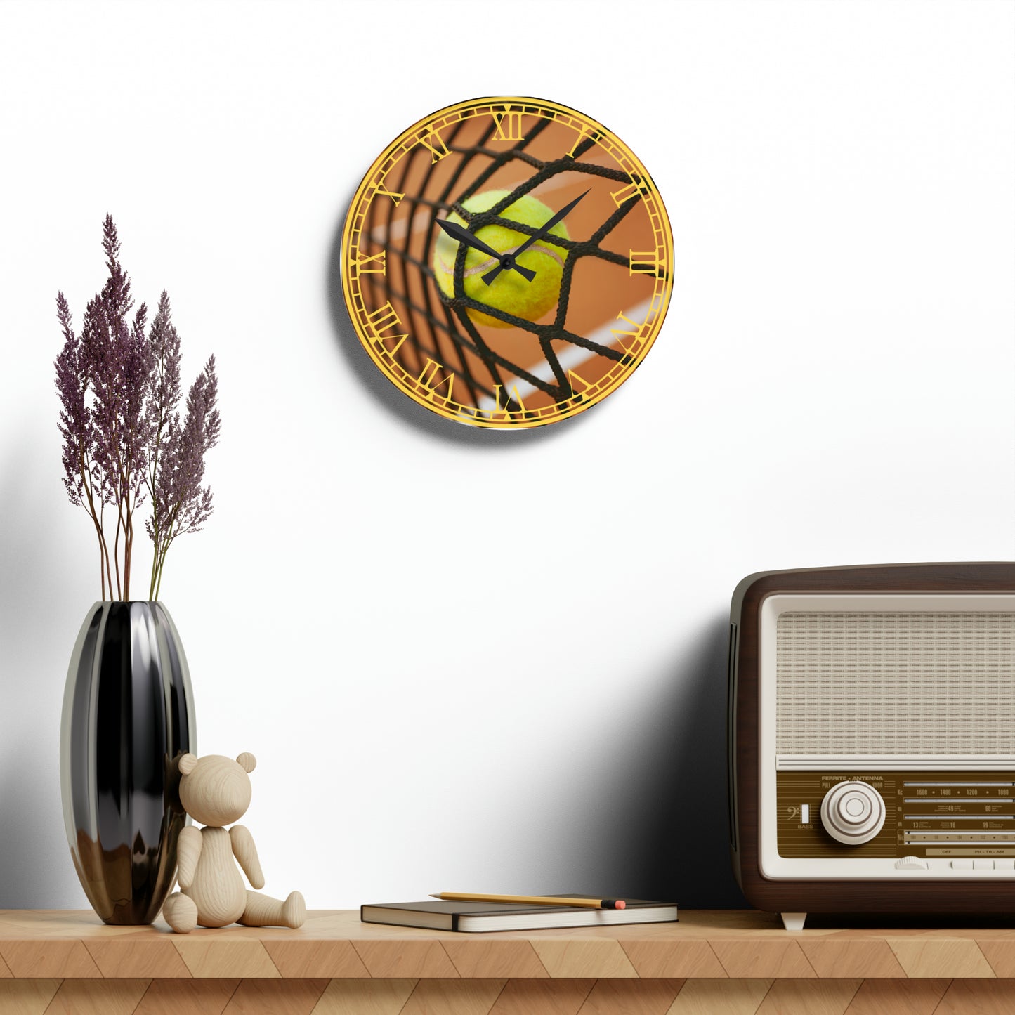 Game, Set, Time: Tennis Ball-Inspired Clock with Sporty Art, Tennis Design, Timekeeping for Tennis Enthusiasts, and Player's Essential.