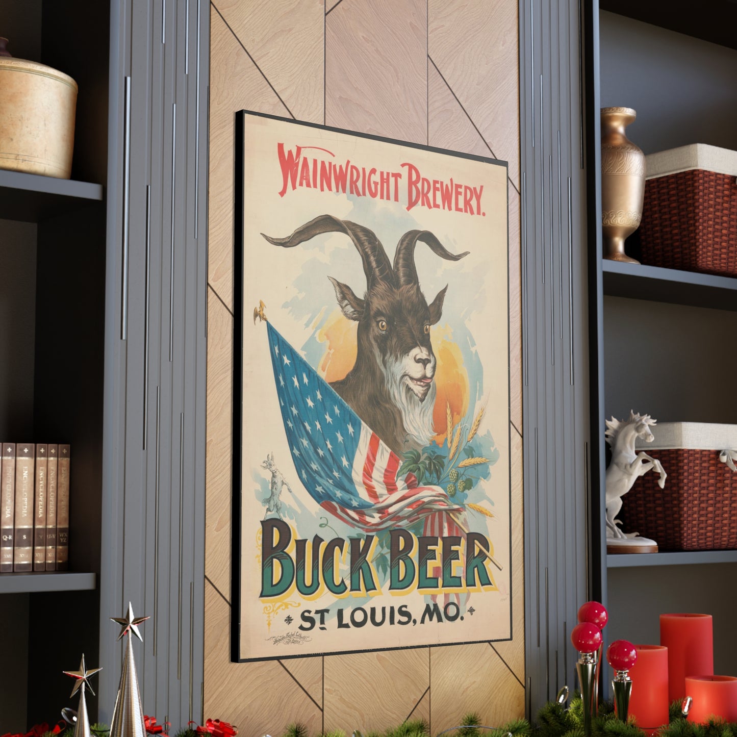 Buck Beer Vintage Art Advertisement Poster, Prefect for the Bar or the Man Cave Canvas Gallery Wraps