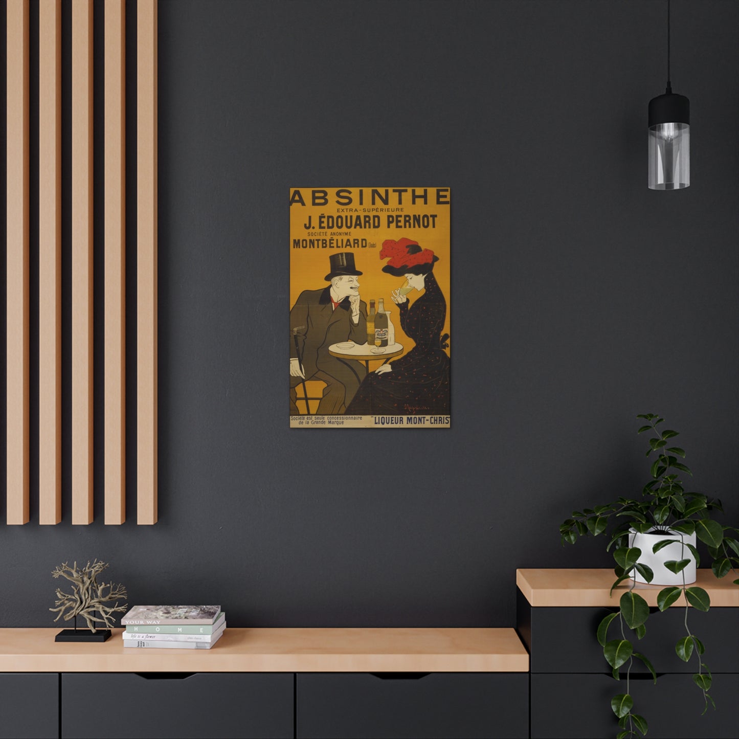 Absinthe Vintage Art Advertisement with Couple enjoying a Drink,  Prefect for the Bar, Game Room, or the Man Cave Canvas Gallery Wraps