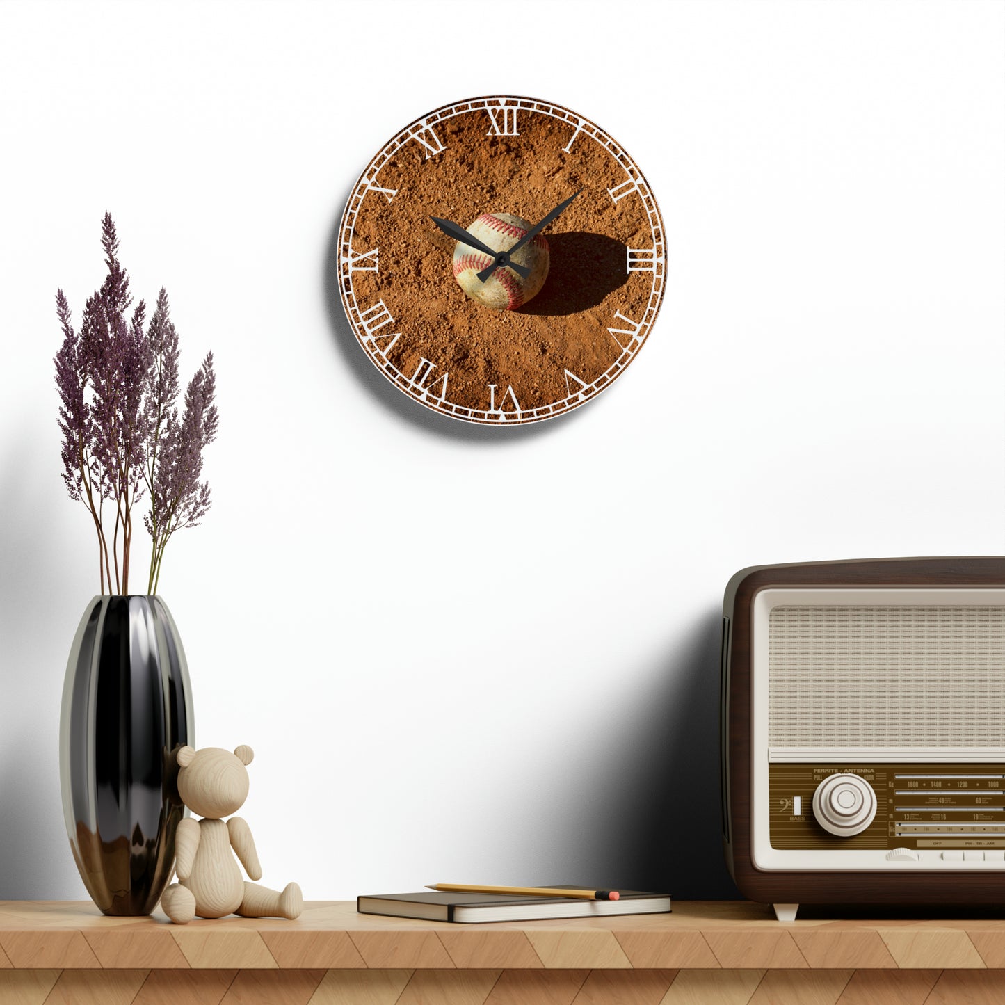 Time for the Diamond: Baseball-Inspired Clock with Sporty Art, Baseball Design, Timekeeping for Baseball Fans, and Athlete's Essential