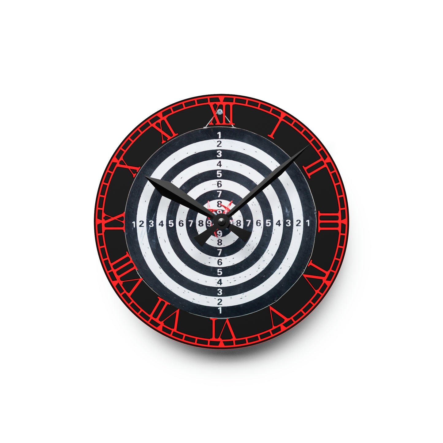 Precision Strikes: Dartboard-Inspired Clock with Target Design, Bullseye Focus, Sporting Art, and Timekeeping for Dart Enthusiasts