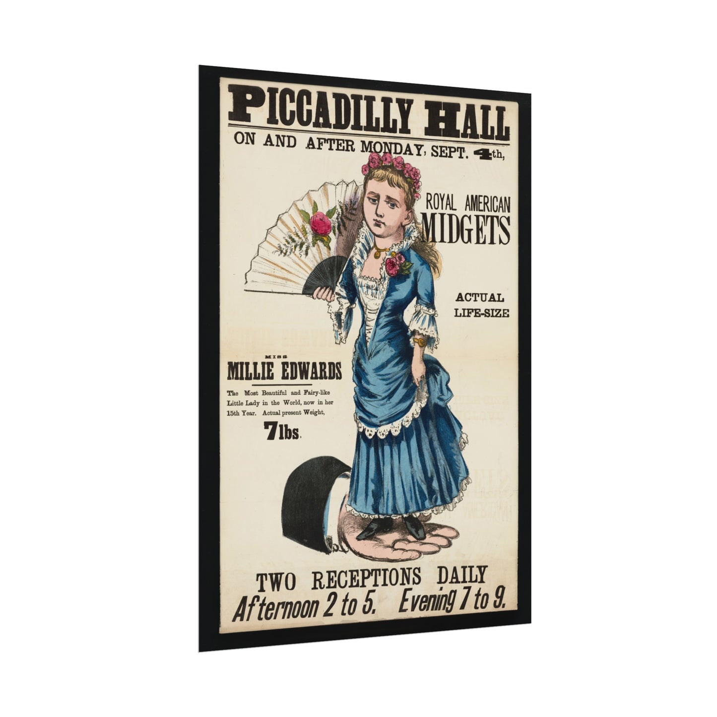 Vintage Reproduction Piccadilly Hall Circus Poster - Antique Royal American Midgets Advertisement - Entertainment Collectible Wall Art