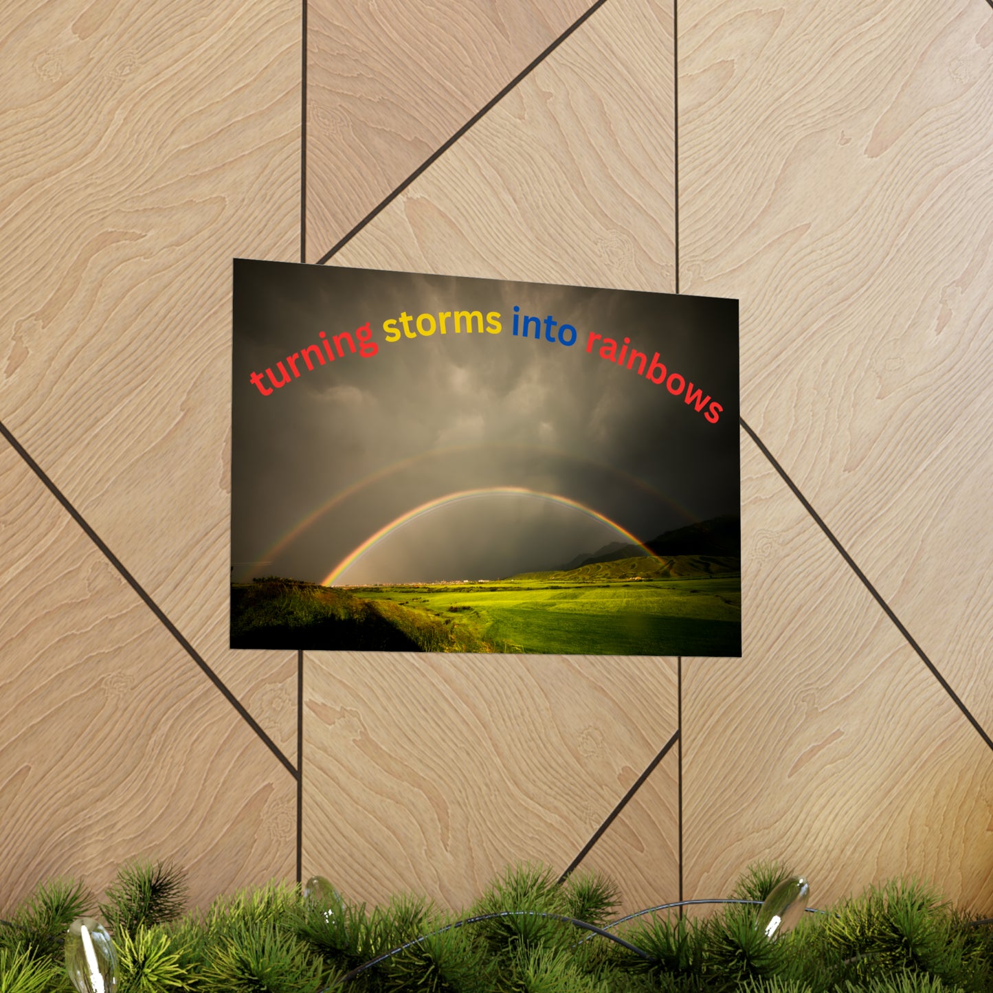 Human Resources HR Motivational Poster | Turning Storms in to Rainbows | Boost Productivity | Positive Workplace Culture | Matt Finish