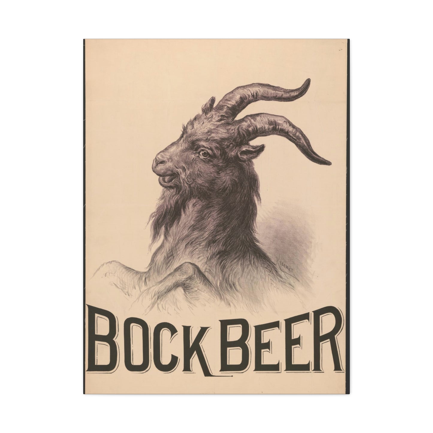 Bock Beer Vintage Art Advertisement Poster Prefect for the Bar, Garage, Game Room or the Man Cave Canvas Gallery Wraps