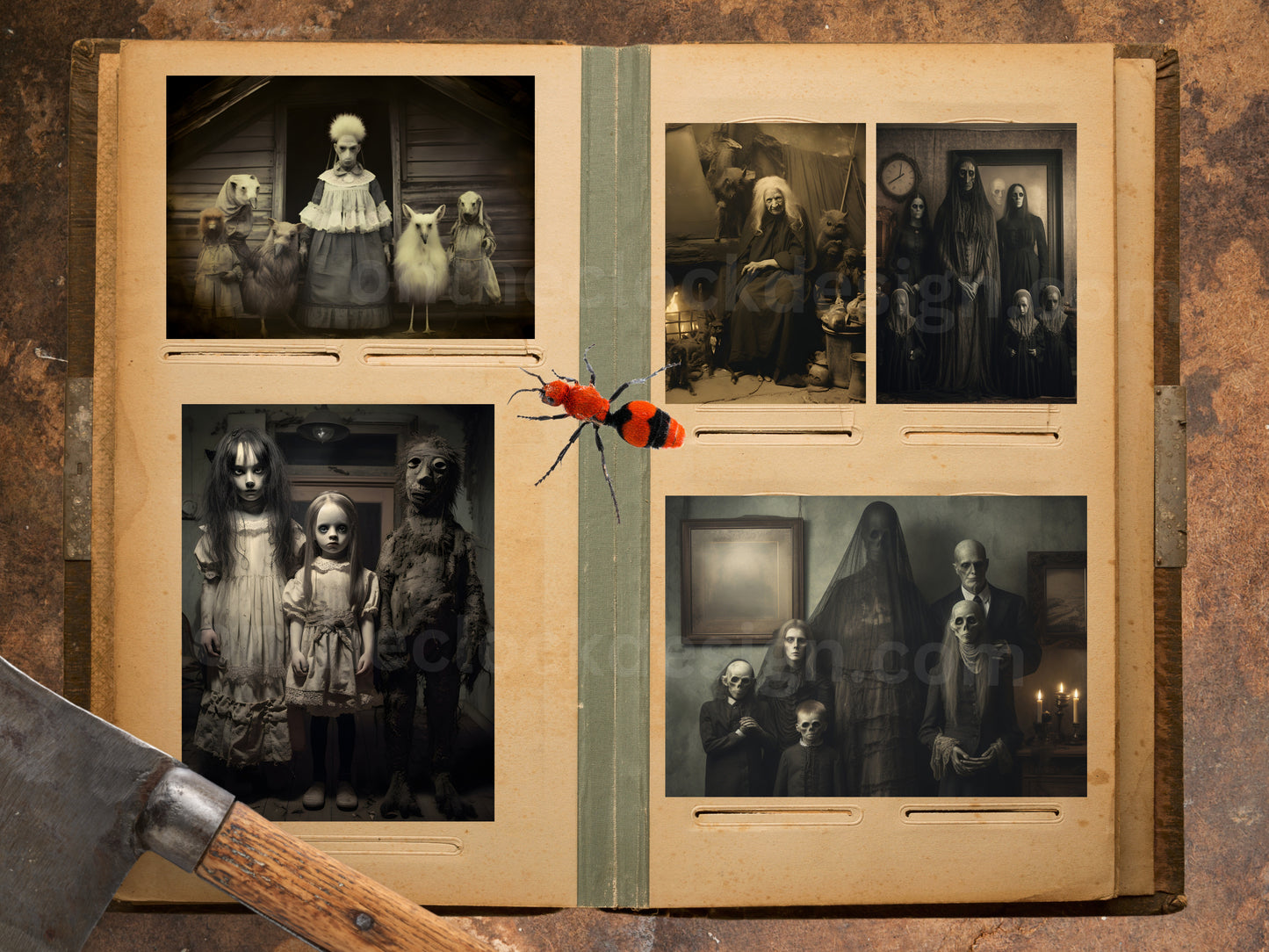 Creepy Halloween Family Portraits: 10 Ghostly, PRINTABLE Scary Portrait Images - Instant Digital Download Product, NOT A PHYSICAL PRODUCT