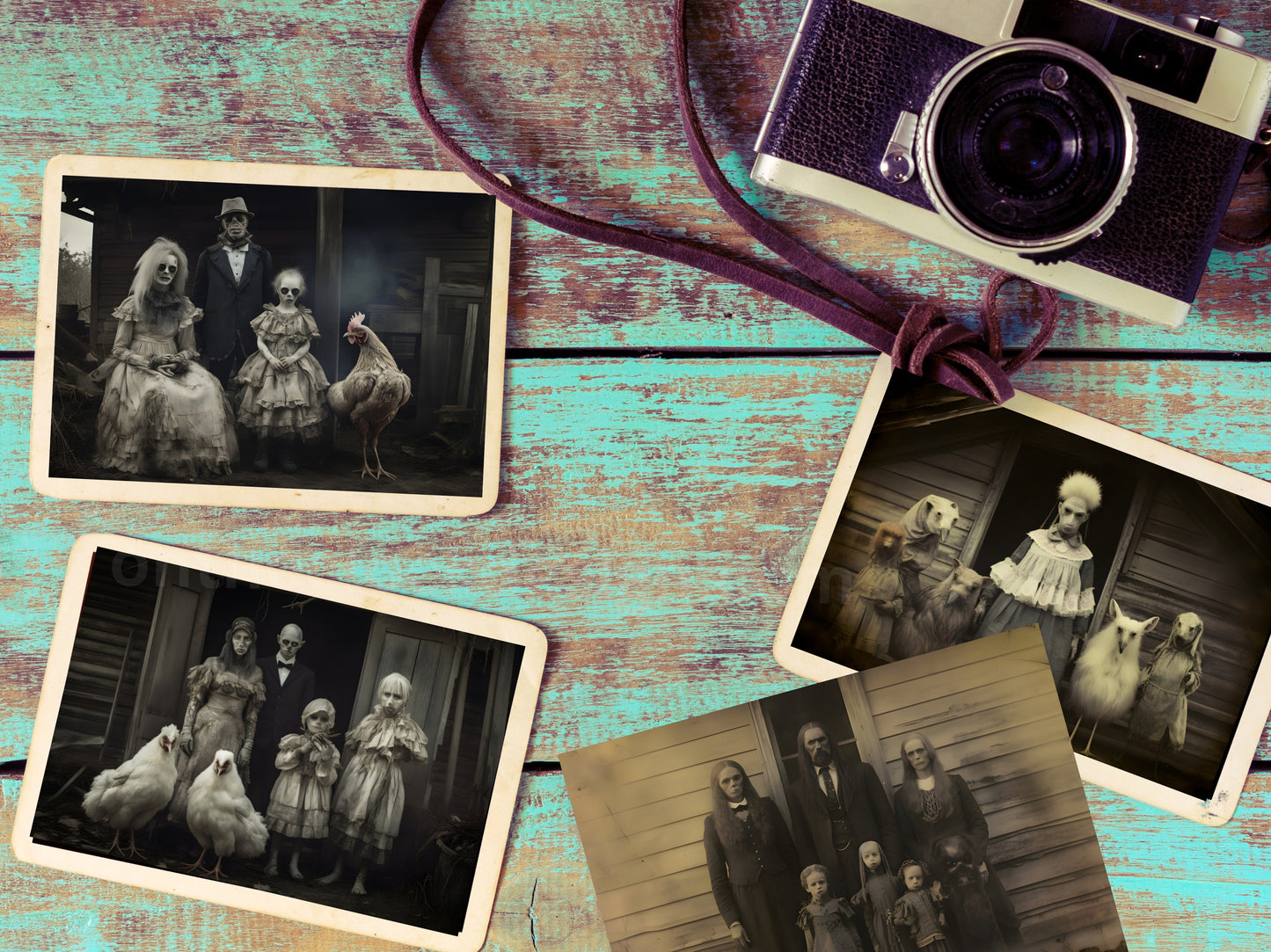 Creepy Halloween Family Portraits: 10 Ghostly, PRINTABLE Scary Portrait Images - Instant Digital Download Product, NOT A PHYSICAL PRODUCT